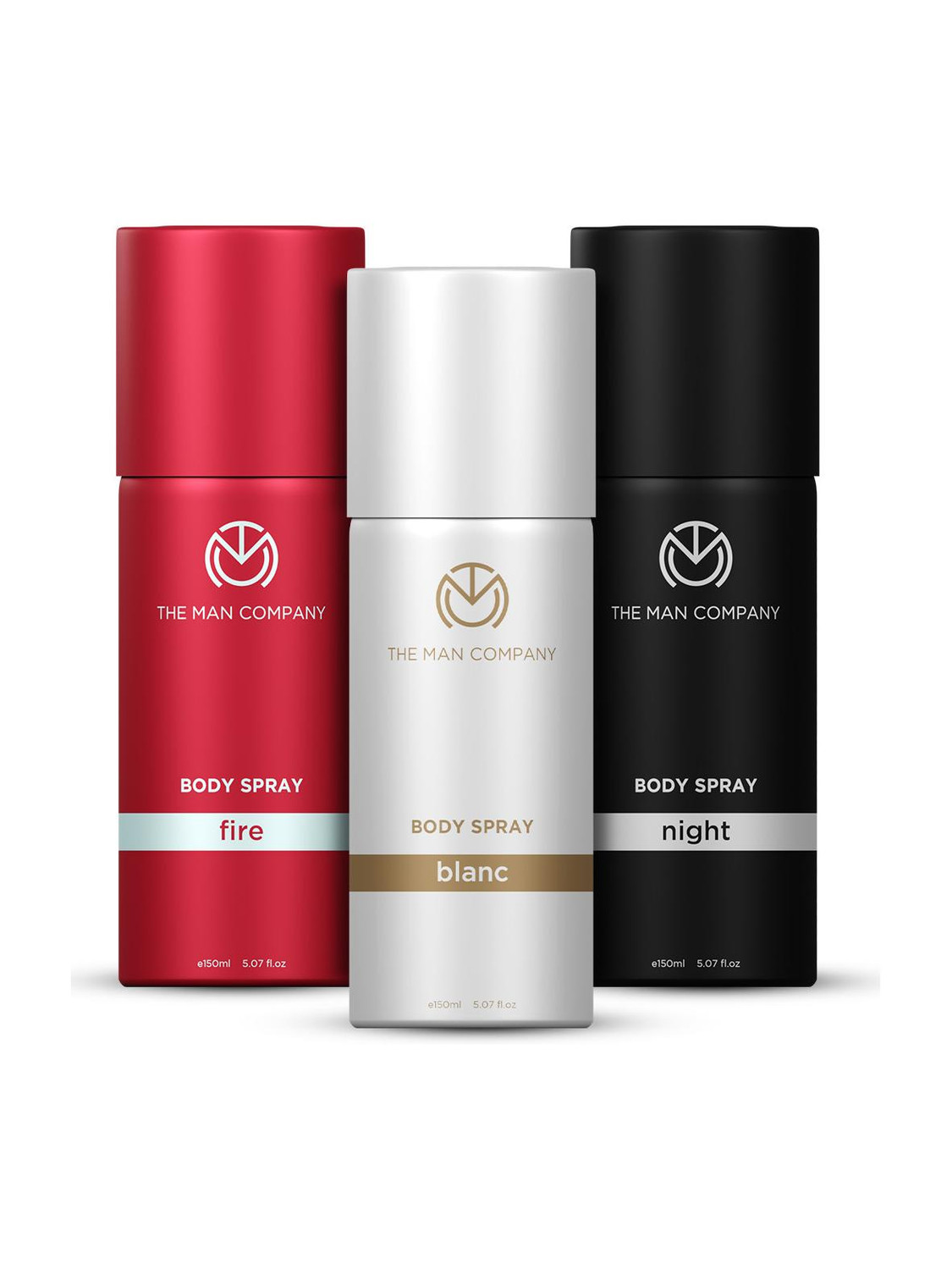 Image of THE MAN COMPANY Blanc, Fire & Night Deodorant for Men | Long-Lasting Body Spray Deodorant Spray - For Men (450 ml, Pack of 3)