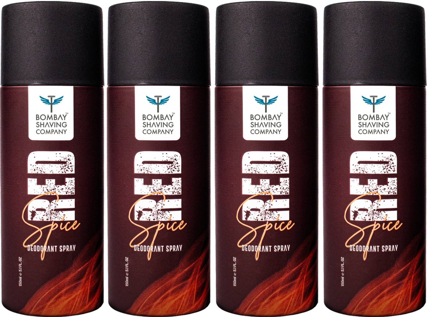 BOMBAY SHAVING COMPANY Red Spice 150ml x 4 Combo | Deodorant Spray  -  For Men