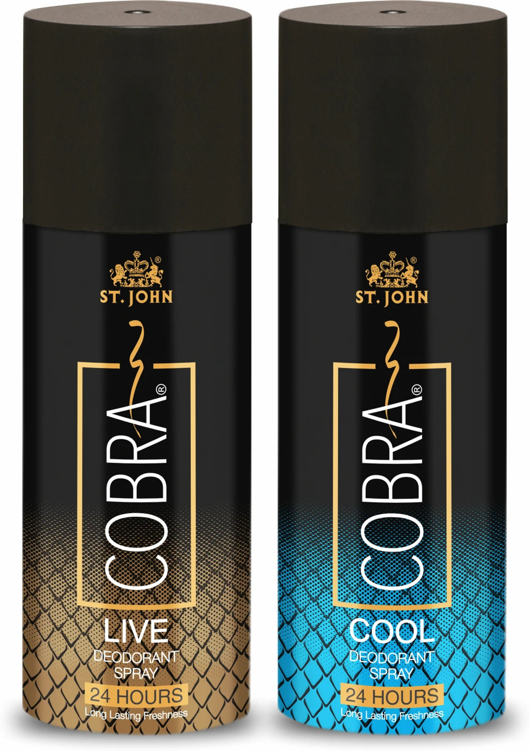 Image of ST.JOHN Cobra Deo Live & Cool 150ml Pack of 2 Perfume Body Spray - For Men