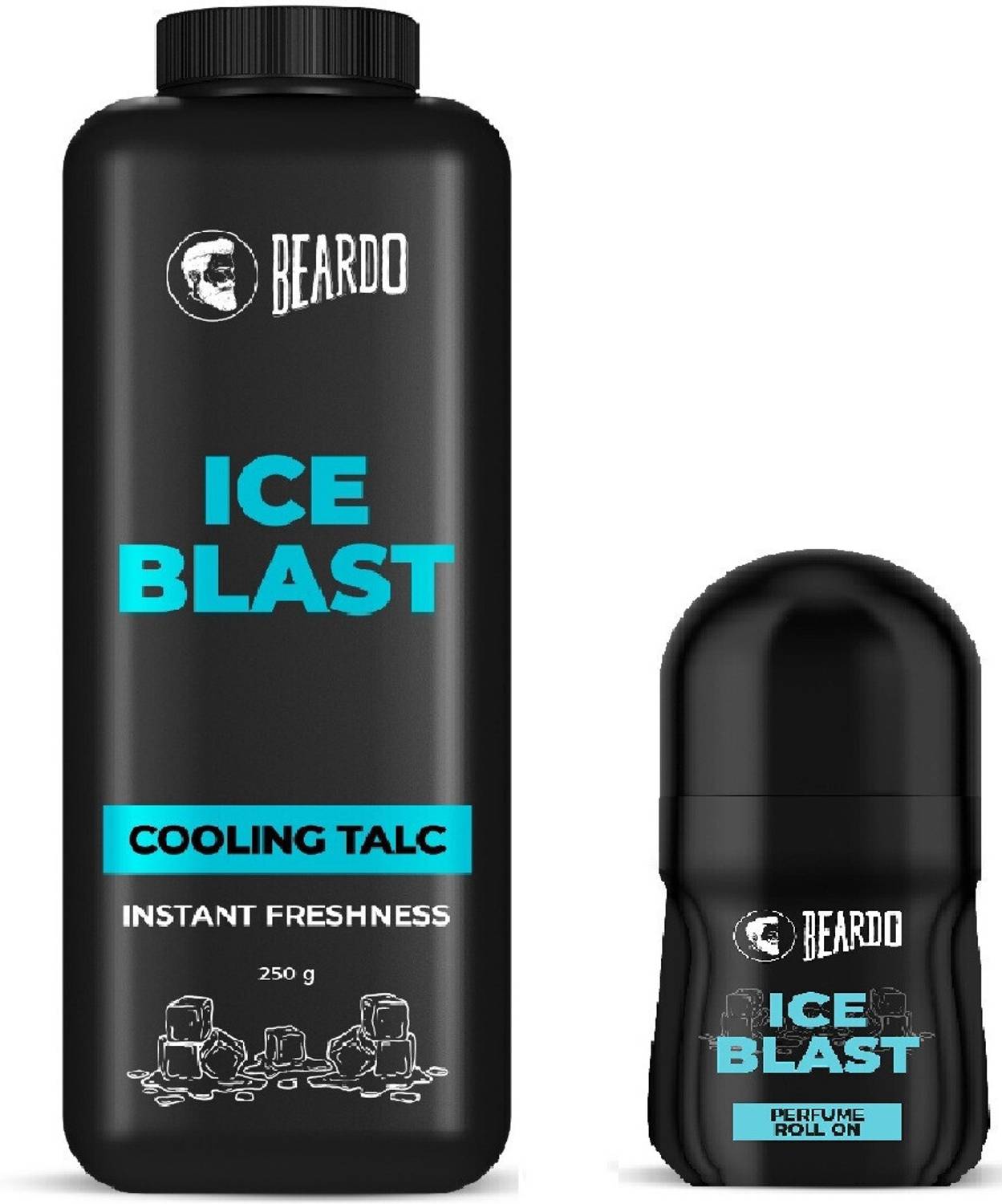 BEARDO Ice Blast Perfume Roll On & Cooling Talc|Long Lasting Menthol Musk & Woody Notes Deodorant Roll-on  -  For Men