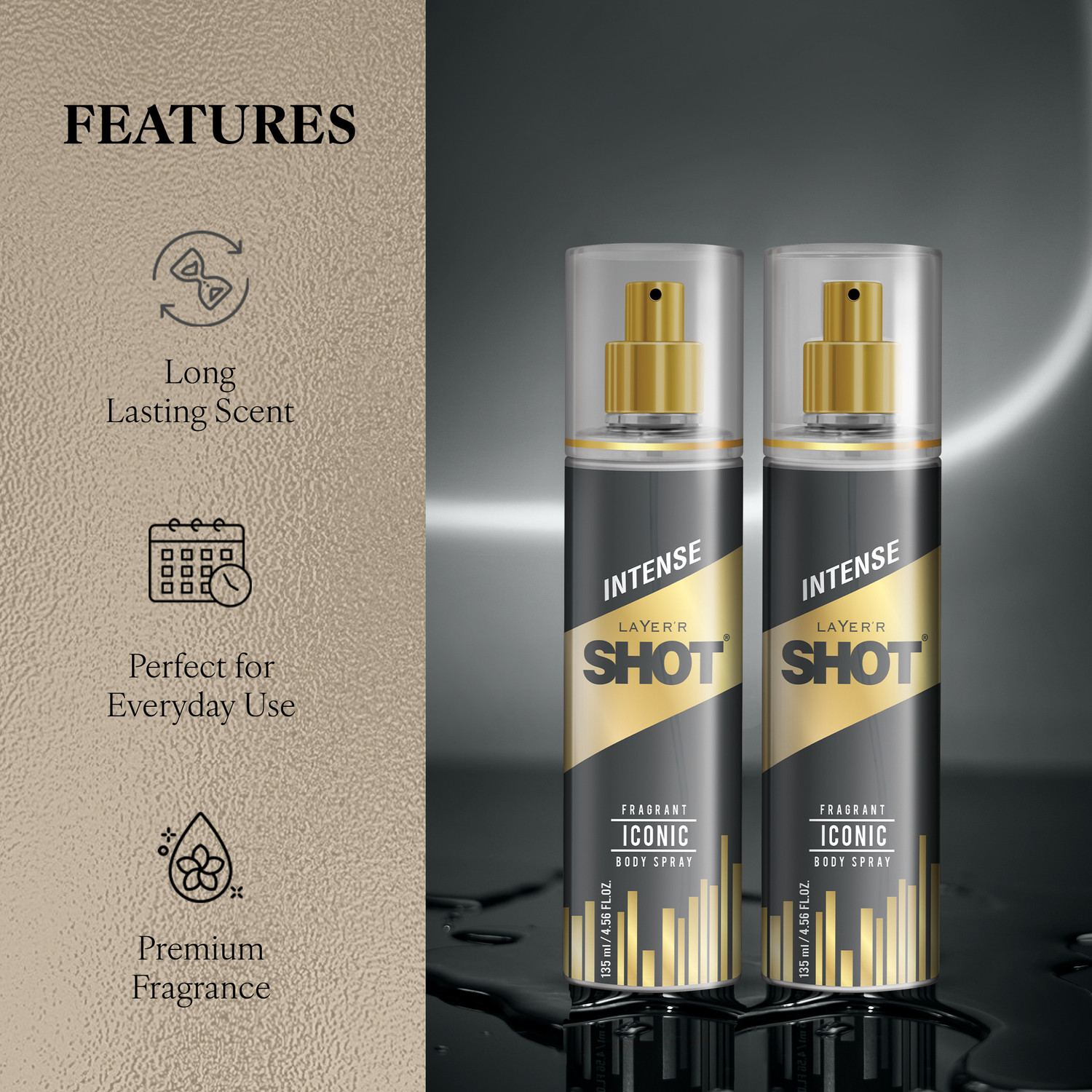 Image of LAYER'R Shot Iconic Long Lasting Fragrance Body Spray - For Men