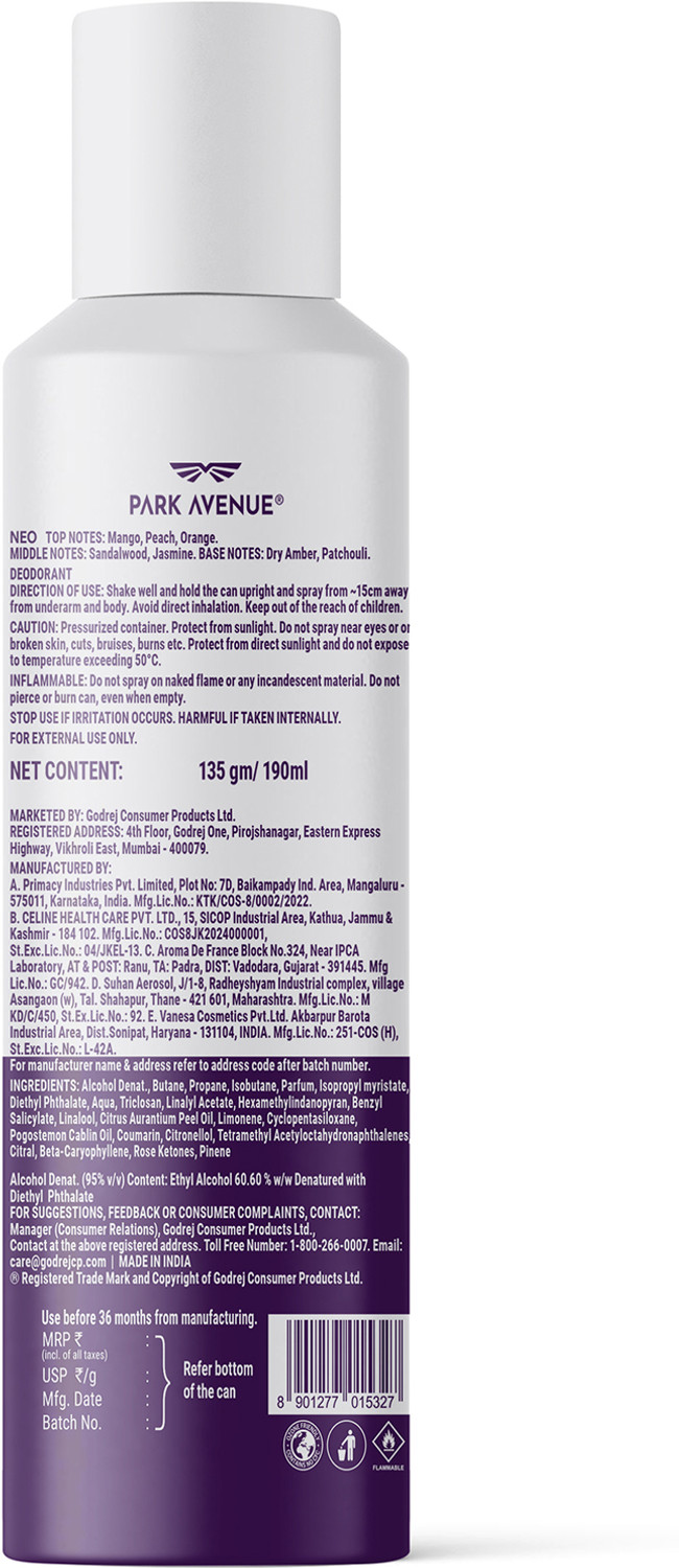 Image of PARK AVENUE Mega Pack - Neo Body Spray - For Men