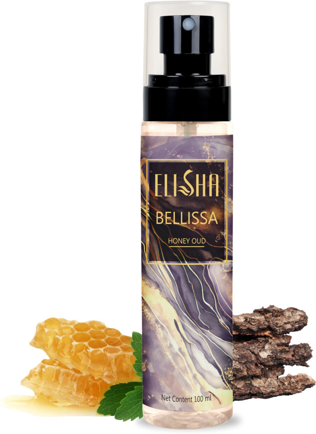 Image of ELISHA Bellissa Honey Oud Perfume - Luxury Floral & Woody Scent, Long-Lasting Body Mist - For Men & Women