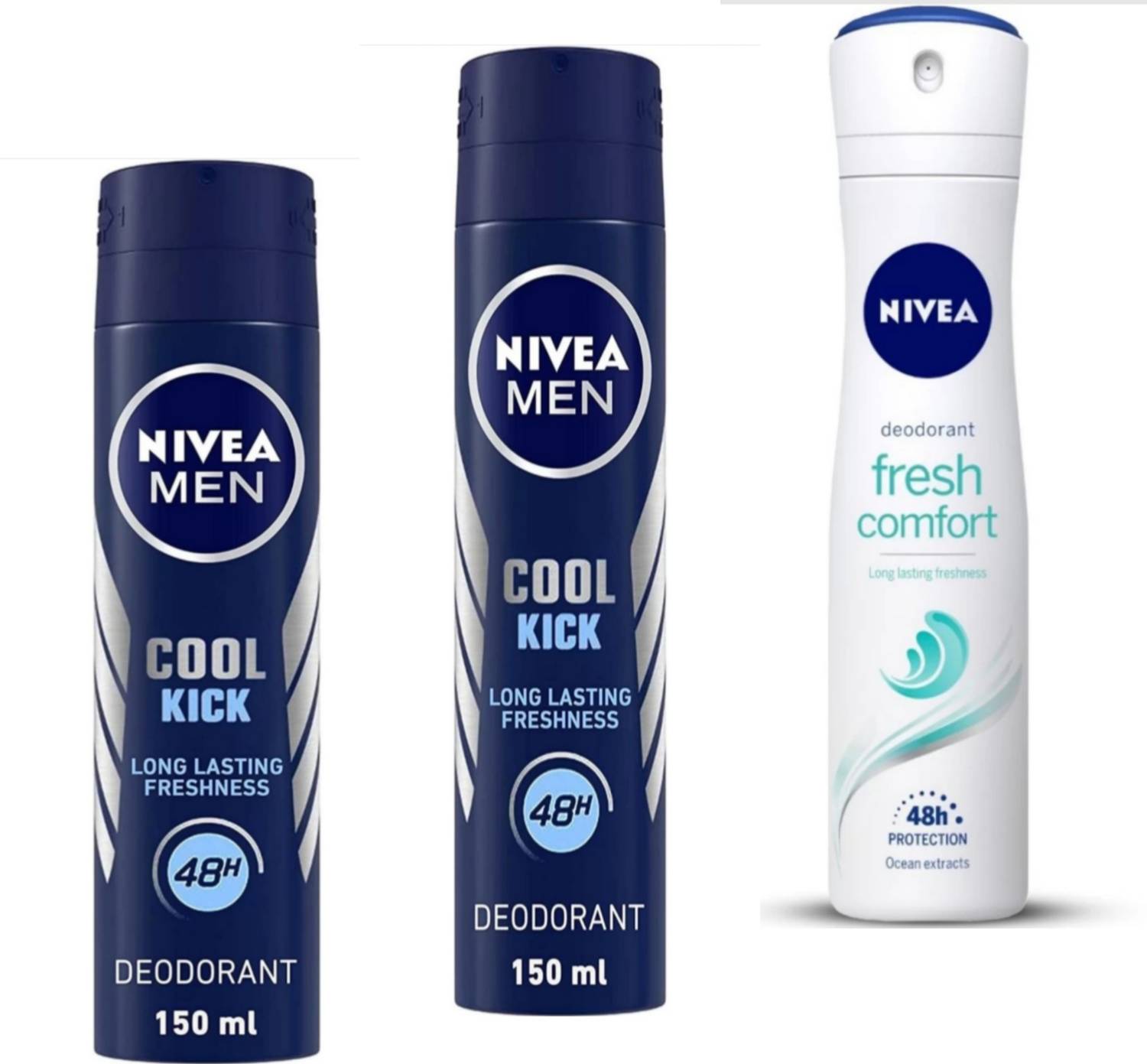 NIVEA Cool Kick 2 Fresh Comfort 1 Deodorant Body Spray 150Ml 3