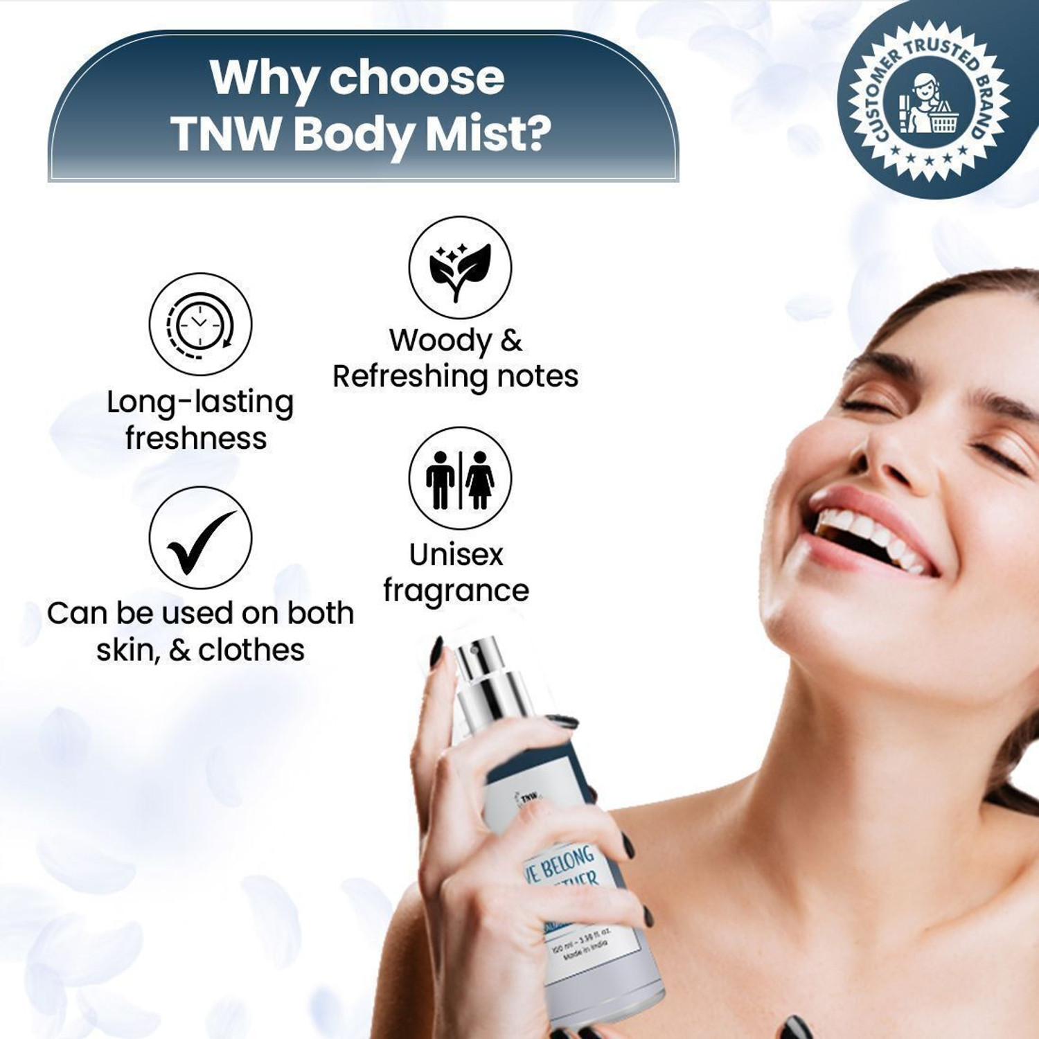 Image of TNW - The Natural Wash We Belong Together Body Mist | Lasting Woody & Calming Scent Body Mist - For Men & Women