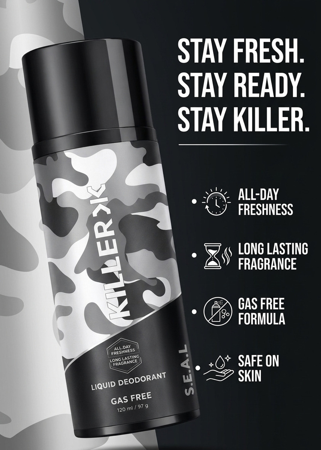Image of KILLER Men Deodrant - Seal Deodorant Spray - For Men