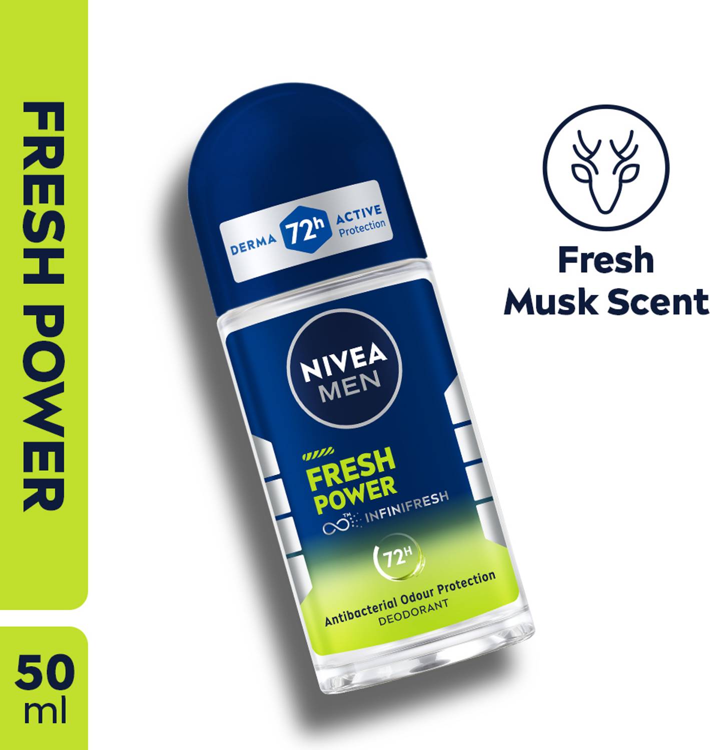 Nivea Men Fresh Power 72h Antibacterial Deodorant Roll-on