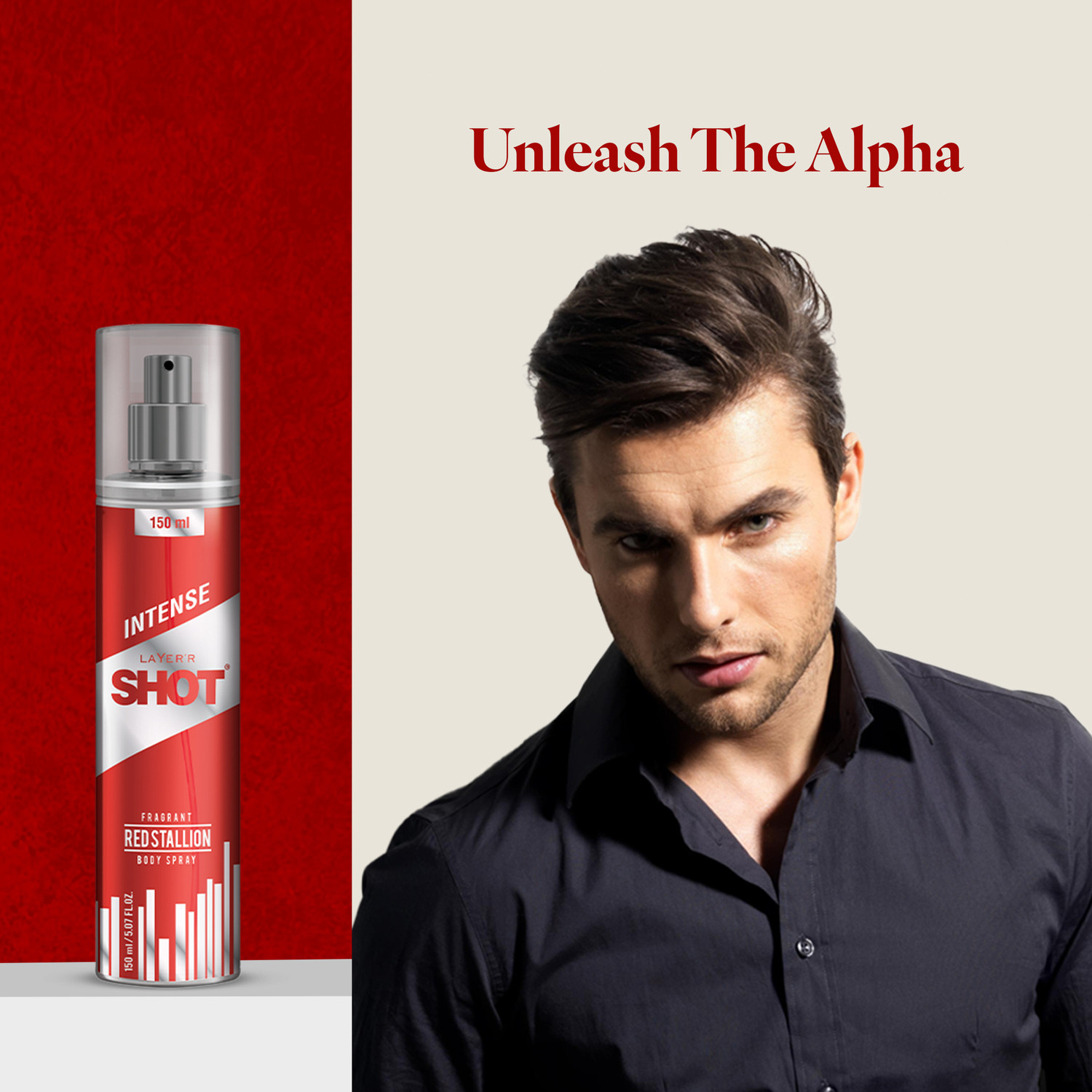 Image of LAYER'R Shot Red Stallion Long Lasting Fragrance Body Spray - For Men