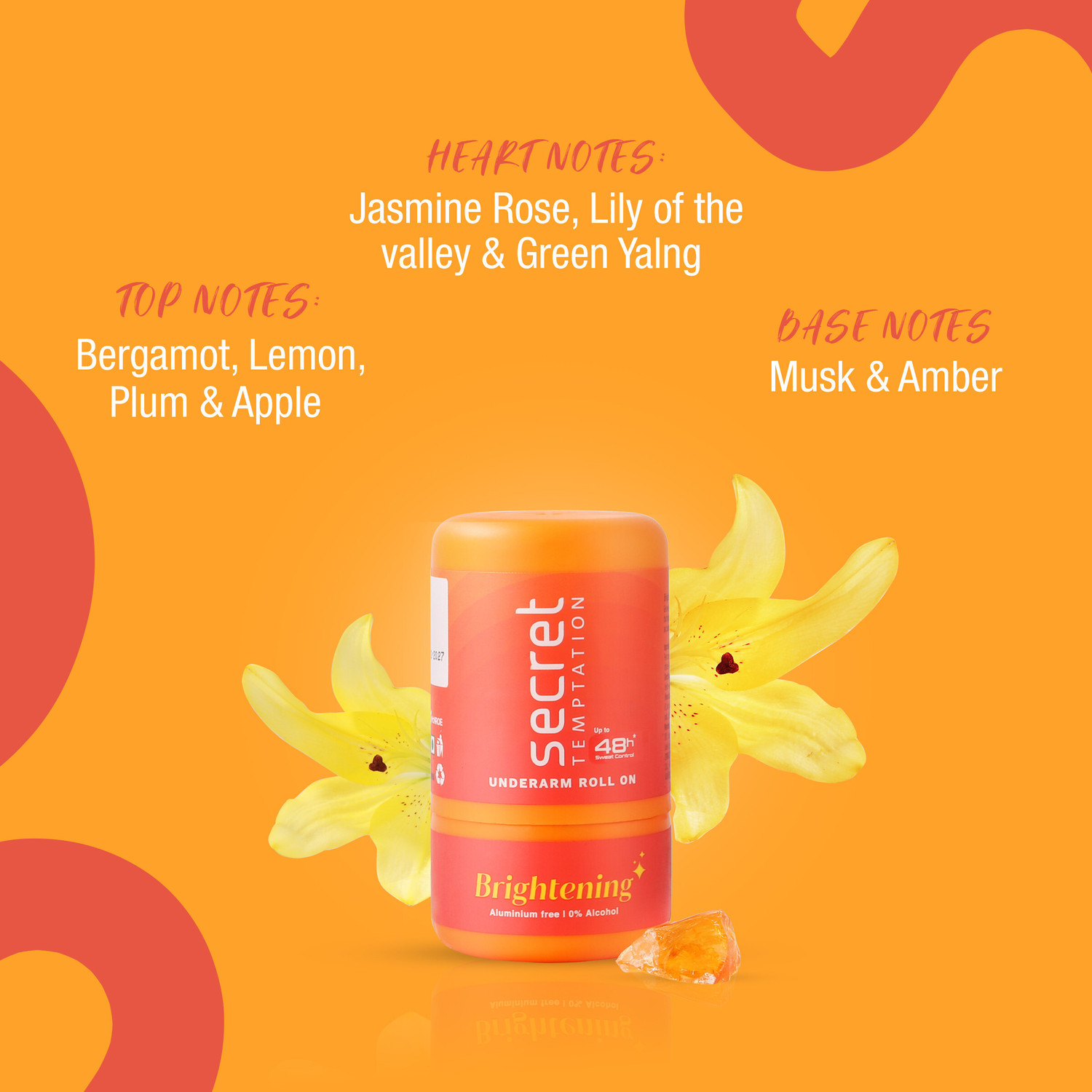 Image of Secret Temptation Brightening Roll-on Pack of 3 Deodorant Roll-on - For Women