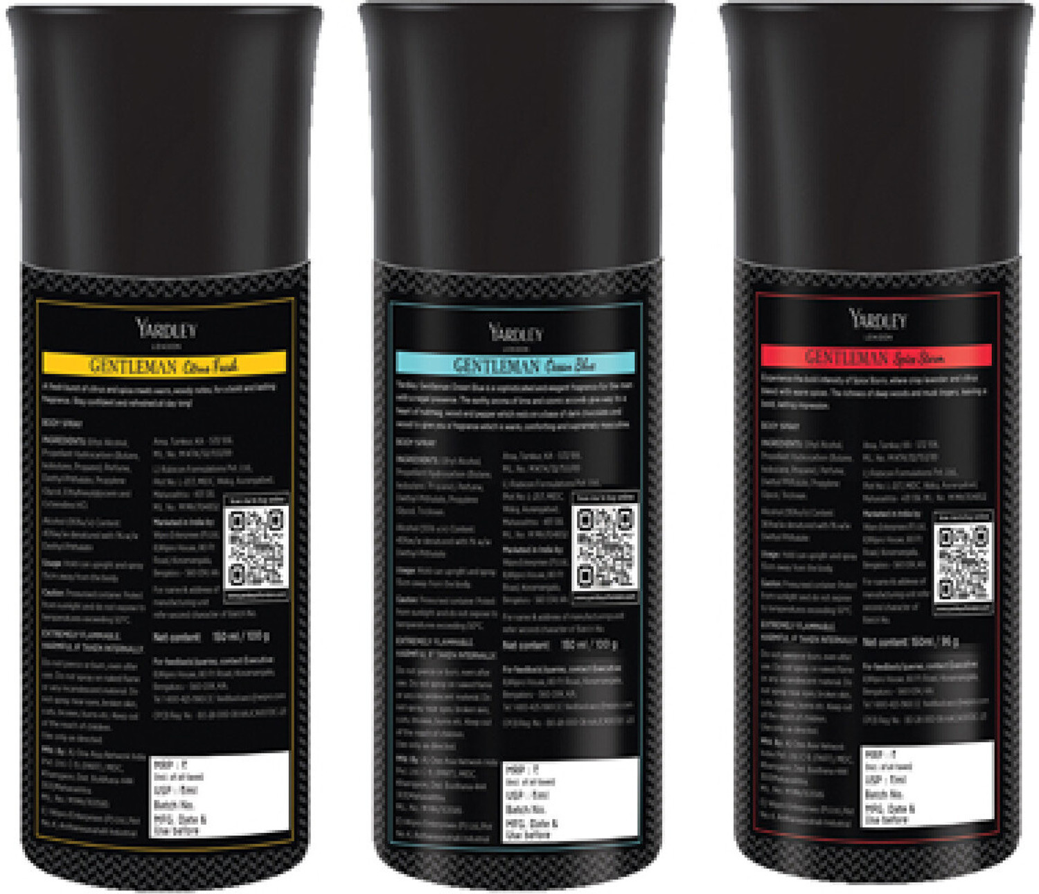 Image of Yardley London Body Spray Tripack Body Spray - For Men