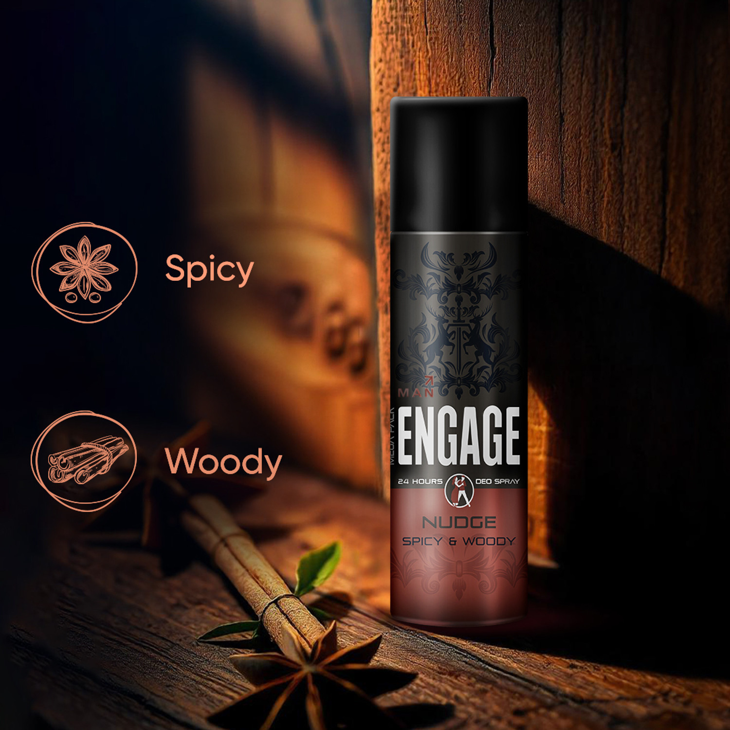 Image of Engage Deo Combo, 2 Nudge (220ml) & 2 Tickle (220ml), Deodorant Spray (Pack of 4) Deodorant Spray - For Men (880 ml, Pack of 4)