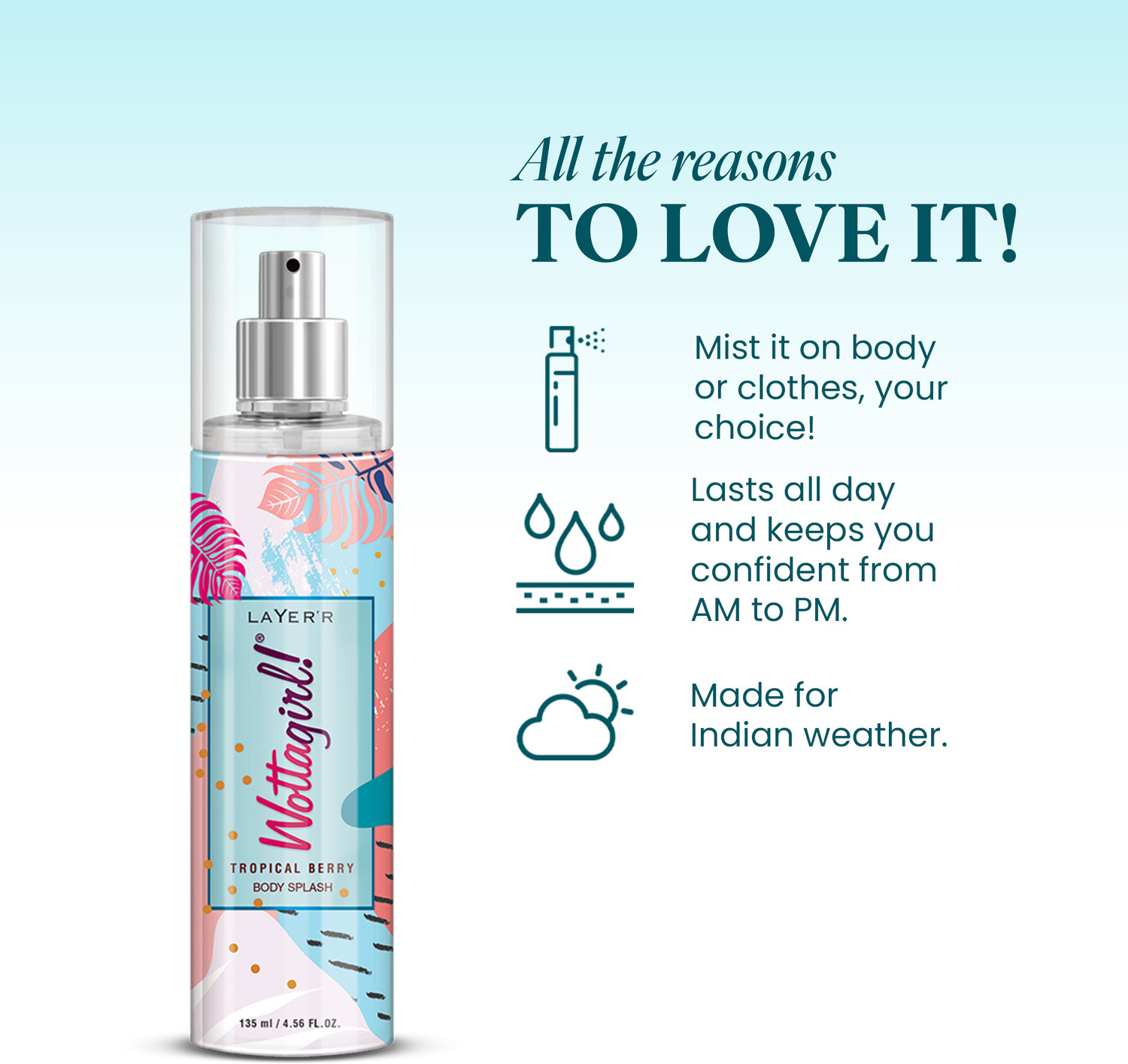 Image of LAYER'R Wottagirl Tropical Berry Fragrant Long Lasting Body Spray - For Women