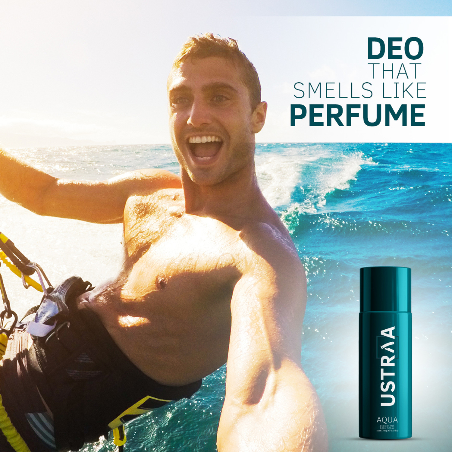 Image of USTRAA Aqua Deodorant | Refreshing Aquatic Fragrance | Keeps Odour in Check Deodorant Spray - For Men