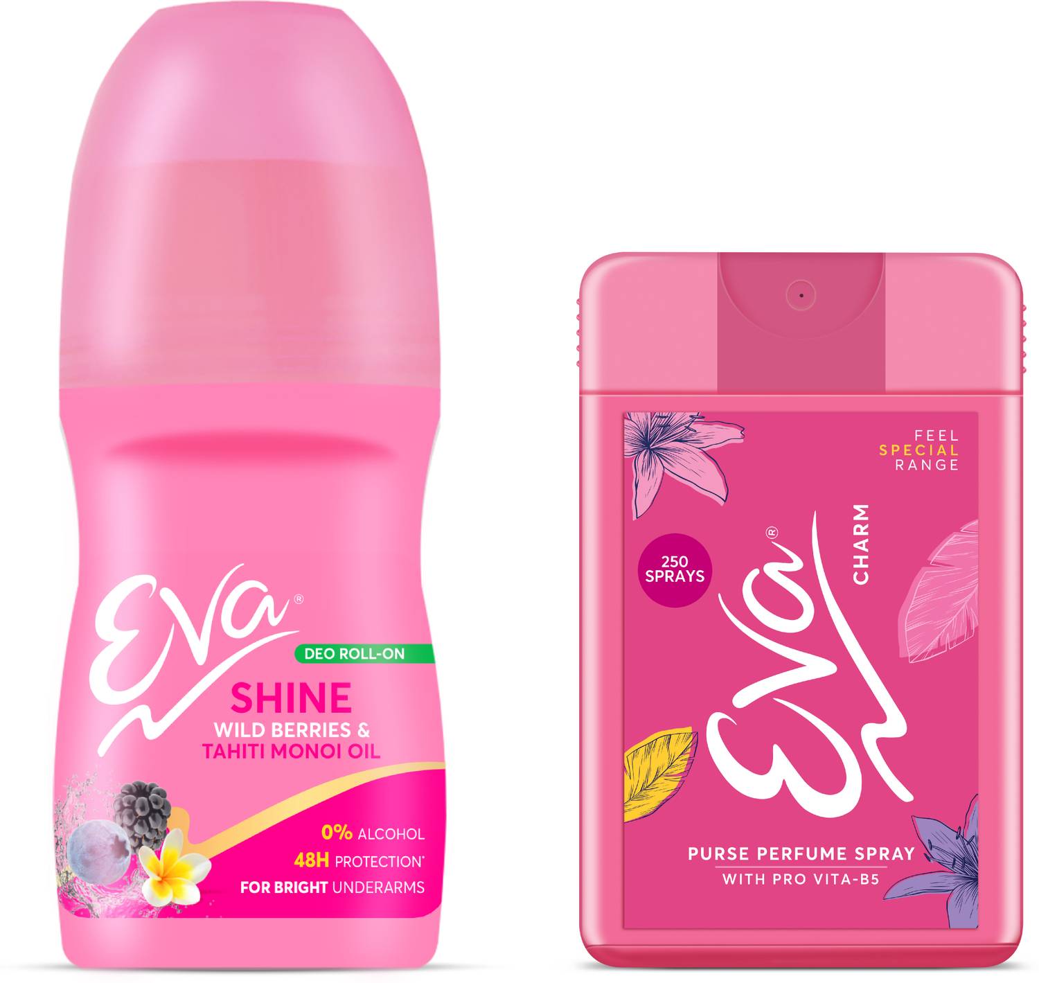 EVA Shine Underarm Deo Rollon 50ml Bright Underarms & purse per