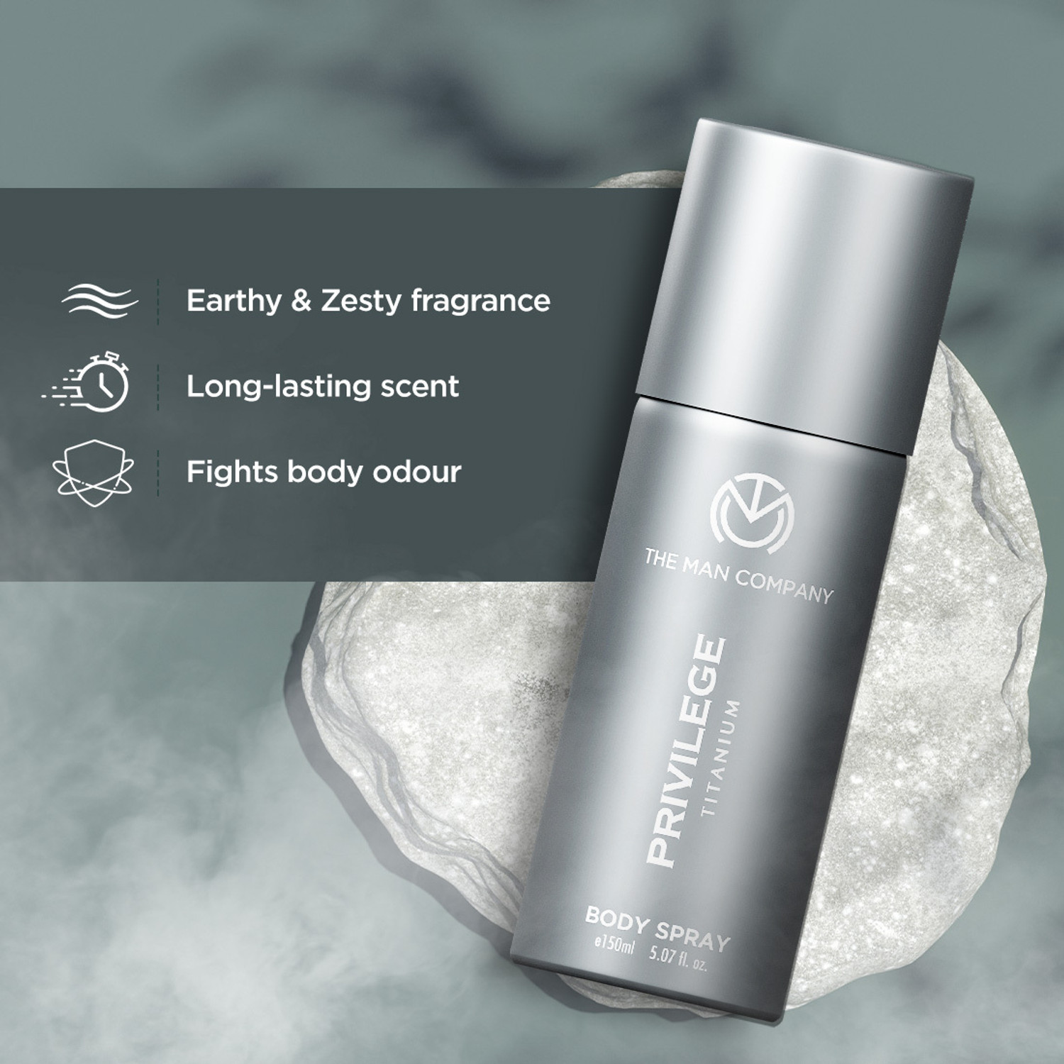 Image of THE MAN COMPANY Privilege Titanium Deodorant Combo for Men | Long-Lasting Body Spray for Man | Deodorant Spray - For Men
