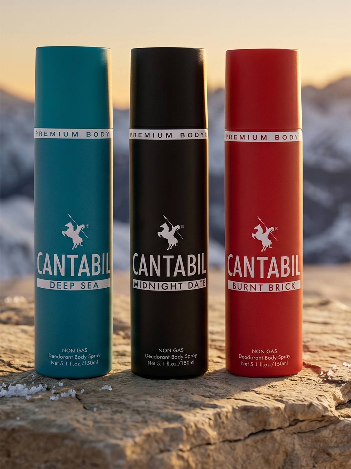 CANTABIL Deep Sea, Burnt Brick & Midnight Date Unisex Long Lasting Deodorant Body Spray  -  For Men