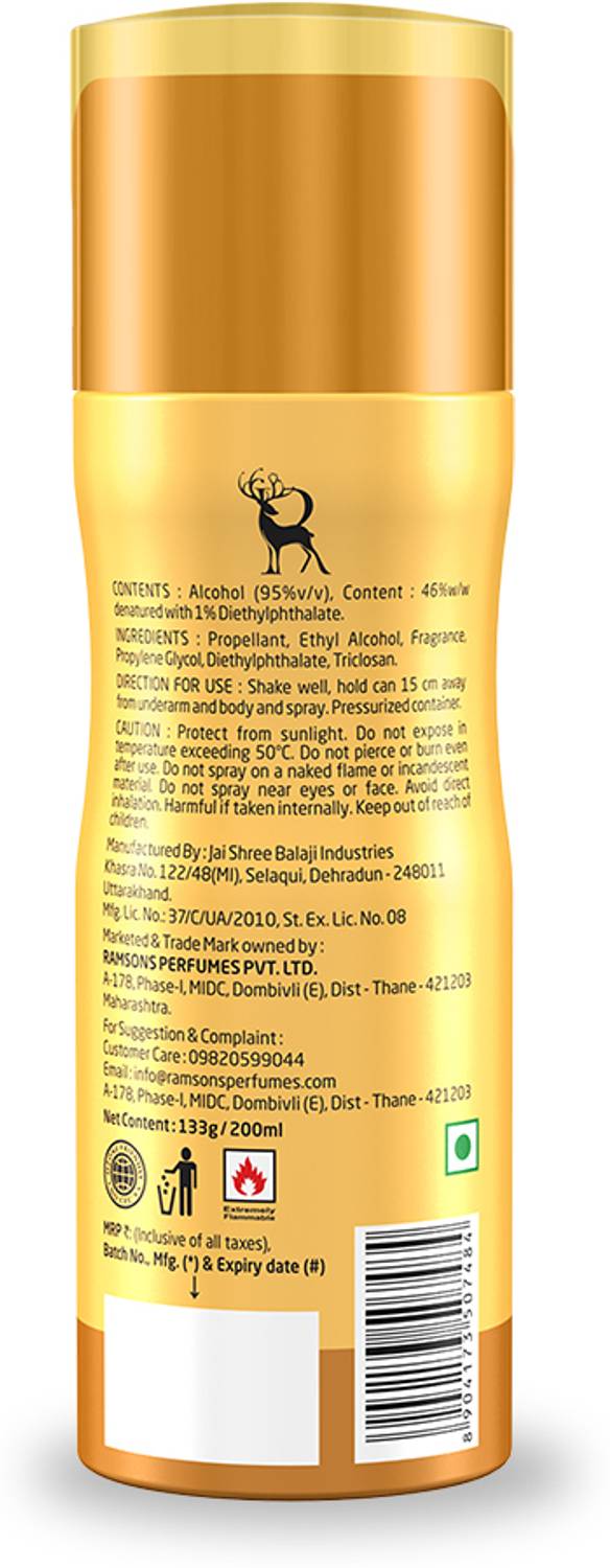 RAMSONS Exotica Gold Deodorant Spray 400ml - Image 3