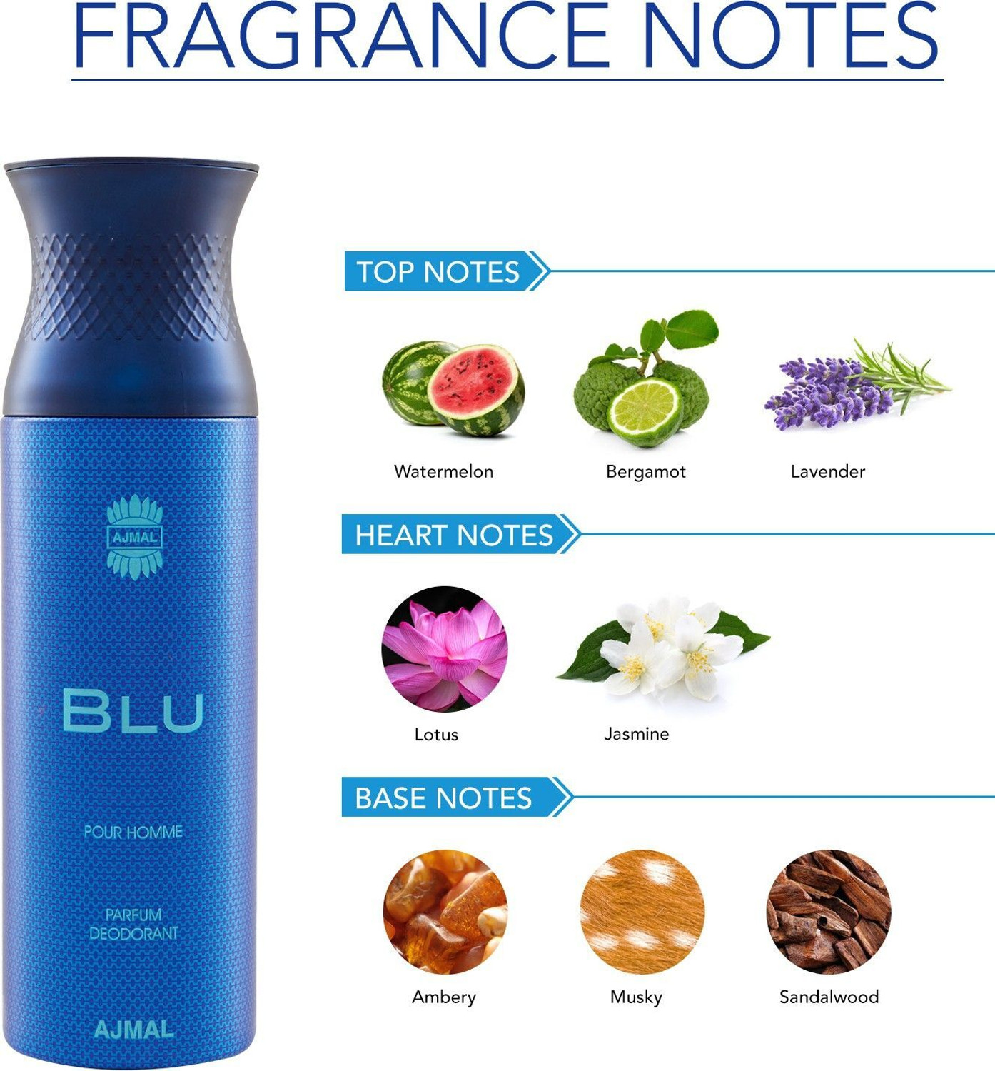 Image of Ajmal Blu, Aurum, Wisal & Wisal Dhahab Each Deodorant Spray - For Men & Women