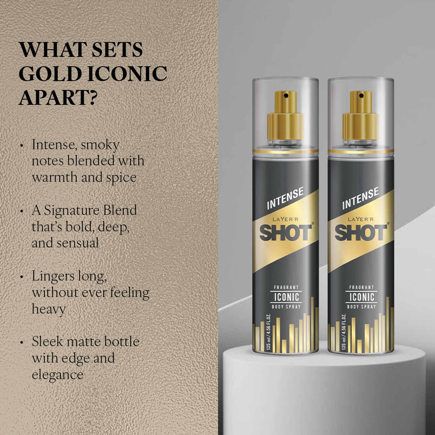 Image of LAYER'R Shot Iconic Long Lasting Fragrance Body Spray - For Men