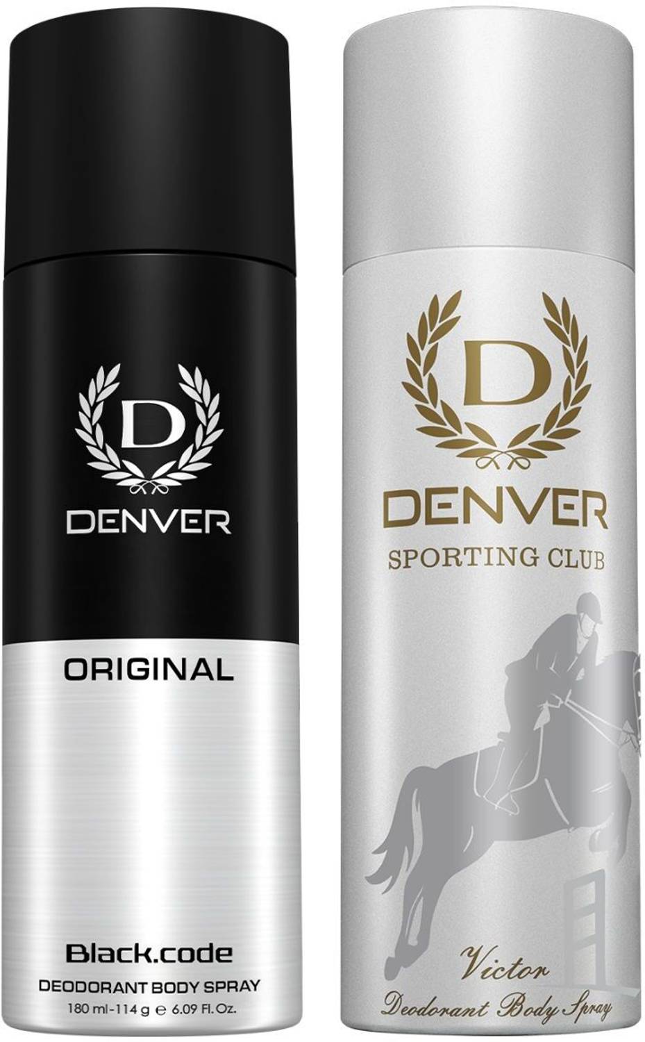DENVER Original Black.code and Victor Body Spray - For Men (360
