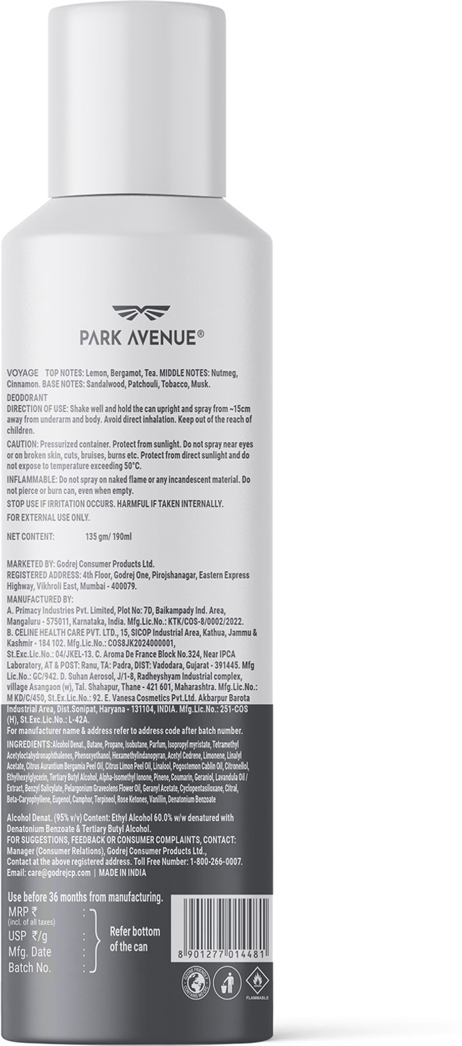 Image of PARK AVENUE Voyage Premium Body Spray - For Men