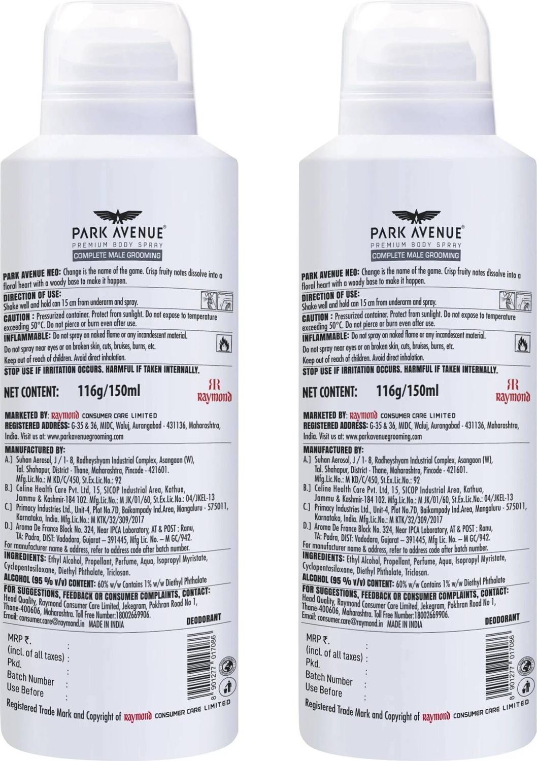 Park Avenue Signature Deo Neo Deodorant Spray 150ml - Image 3