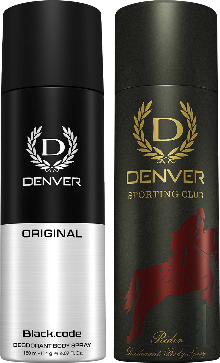 DENVER Black Code & Sporting Club Rider Long Lasting Deodorant Sp