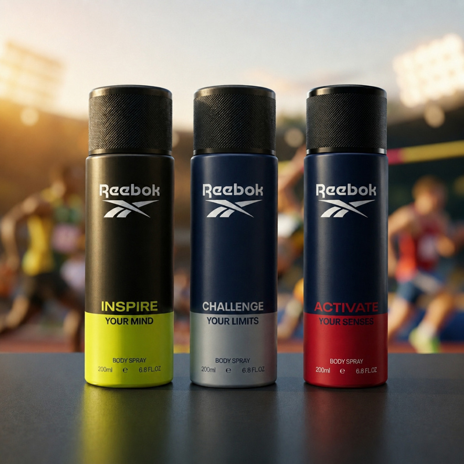 Image of REEBOK Challenge + Activate + Inspire Deodorant Body Spray Combo for Men 3x200ml Body Spray - For Men