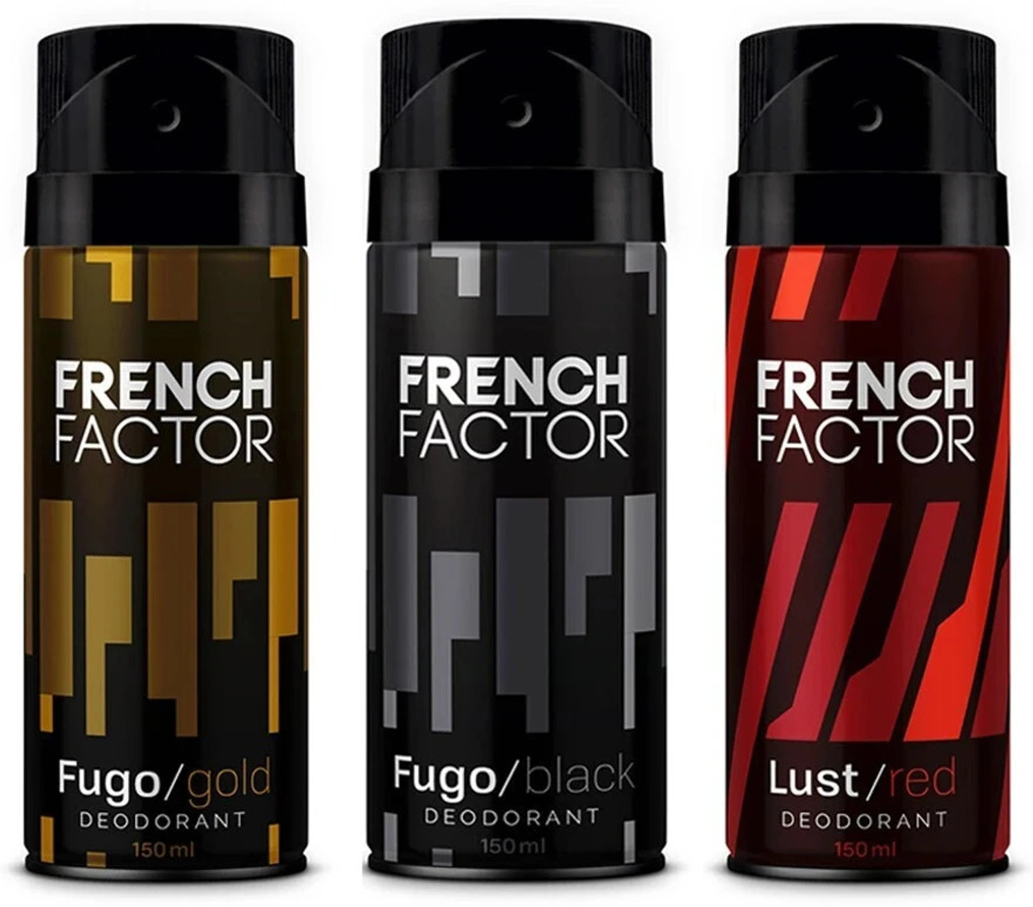 French Factor Deodorants Men Combo Pack Gold| Red| Black| Deodorant Body Spray for Men Deodorant Spray  -  For Men