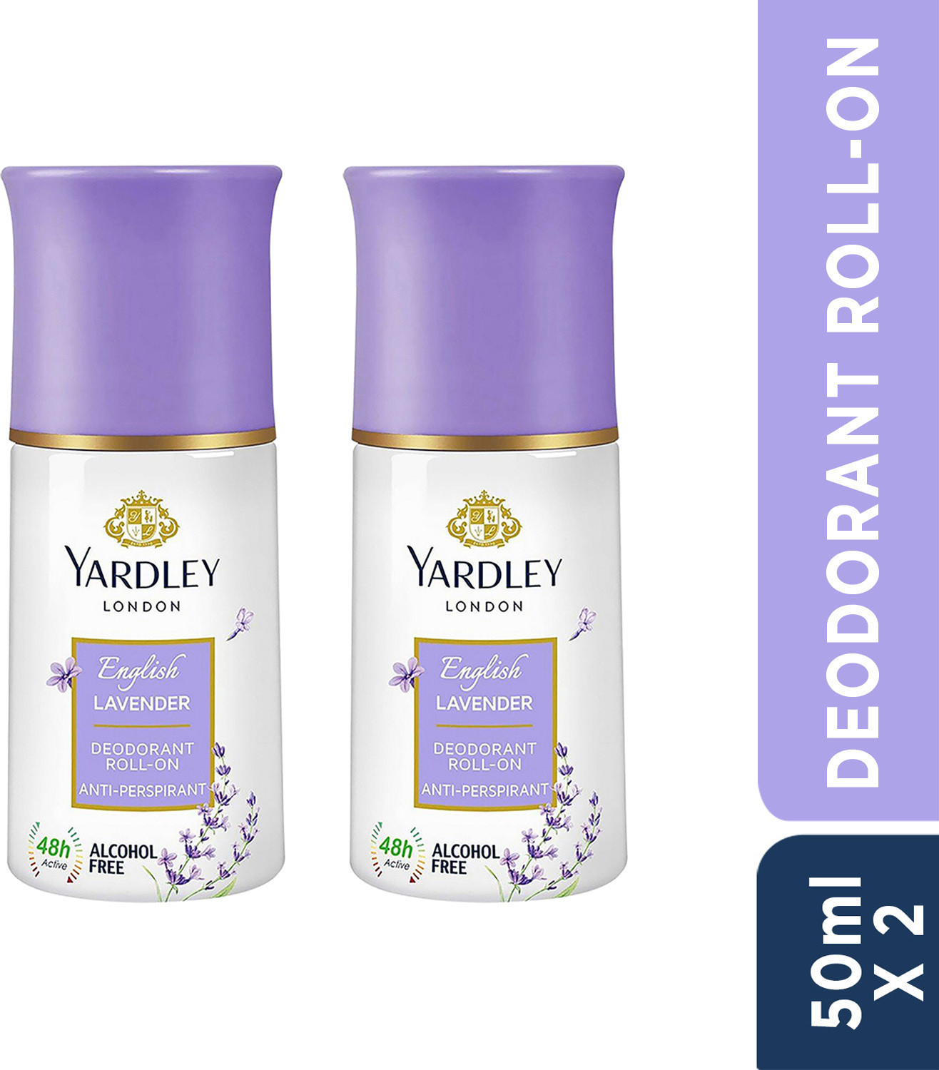 Image of Yardley London English Lavender Anti-Perspirant With 48-Hour Active Sweat Protection Deodorant Roll-on - For Women