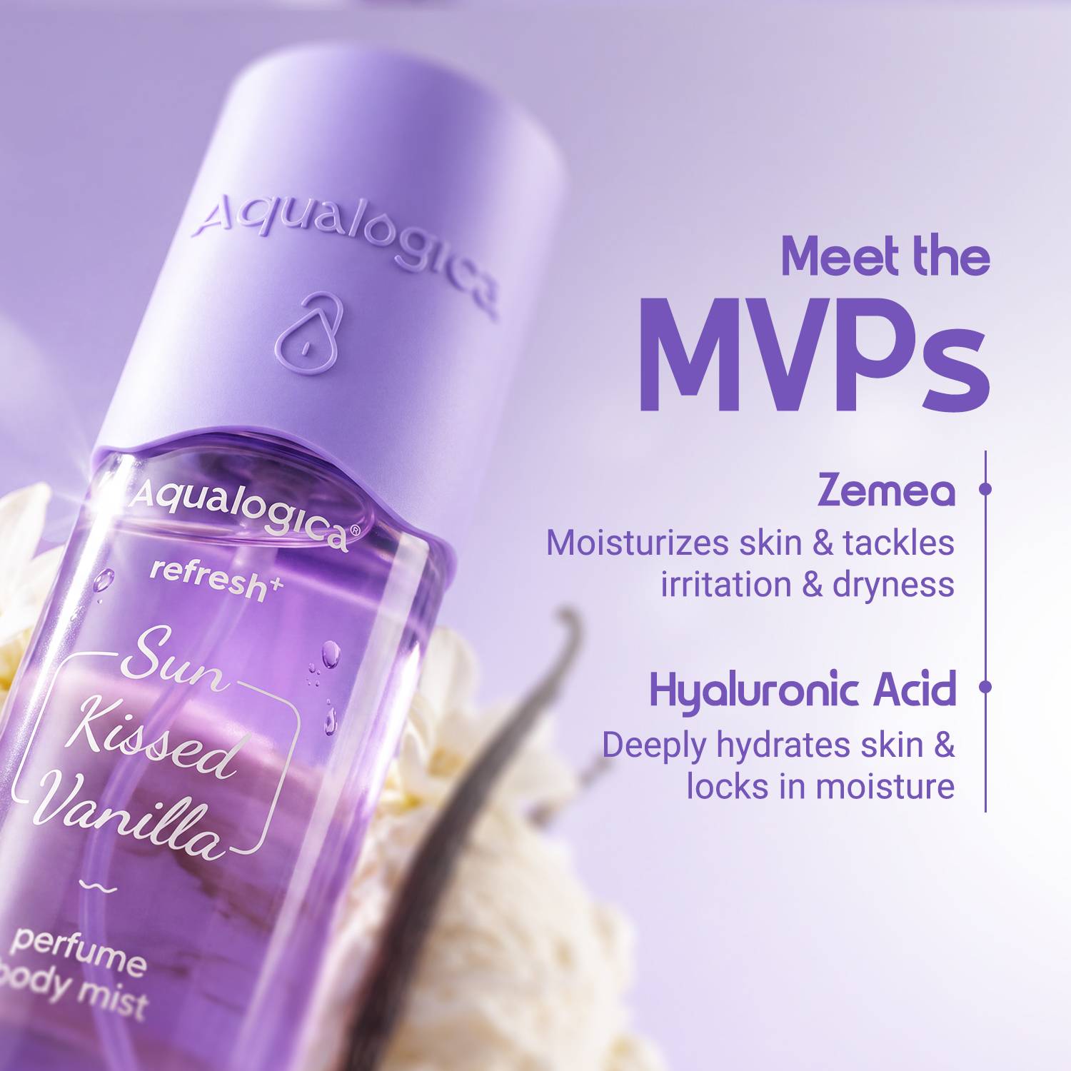 Aqualogica Refresh+ Sun Kissed Vanilla Body Mist 150ml - Image 4