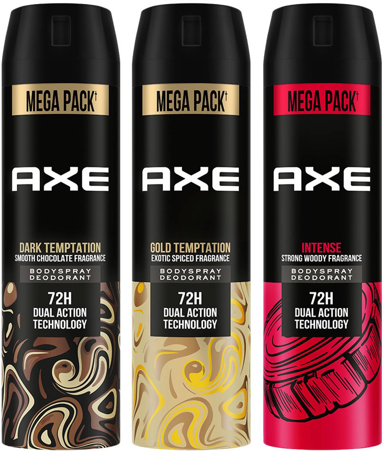 AXE Gold Temptation, Dark Temptation and Intense Deodorant Spray - For Men Rs. 259 - Flipkart
