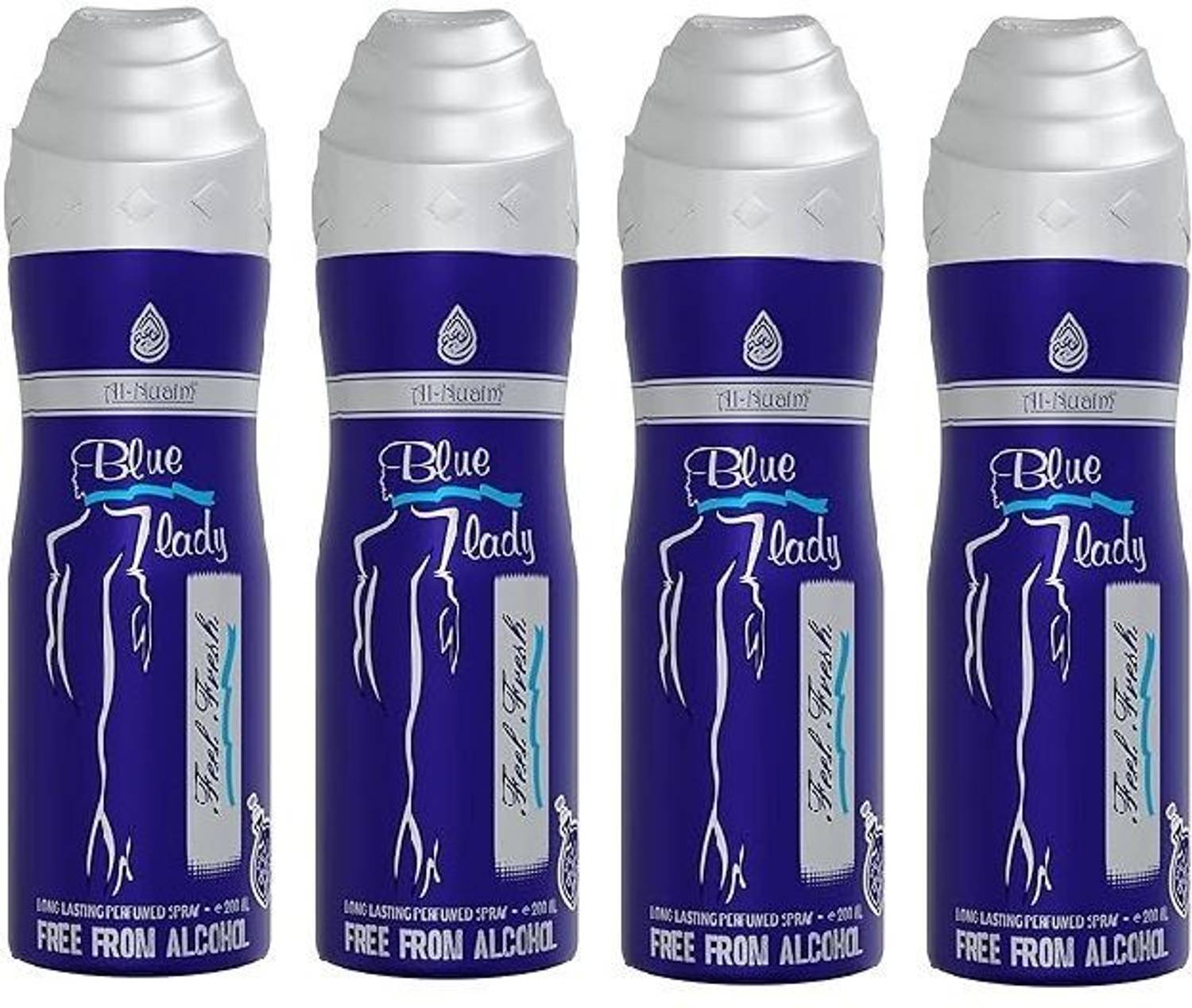 Al-Nuaim Blue Lady Alcohol Free Deodorant 200ml Each Body Spray  -  For Women