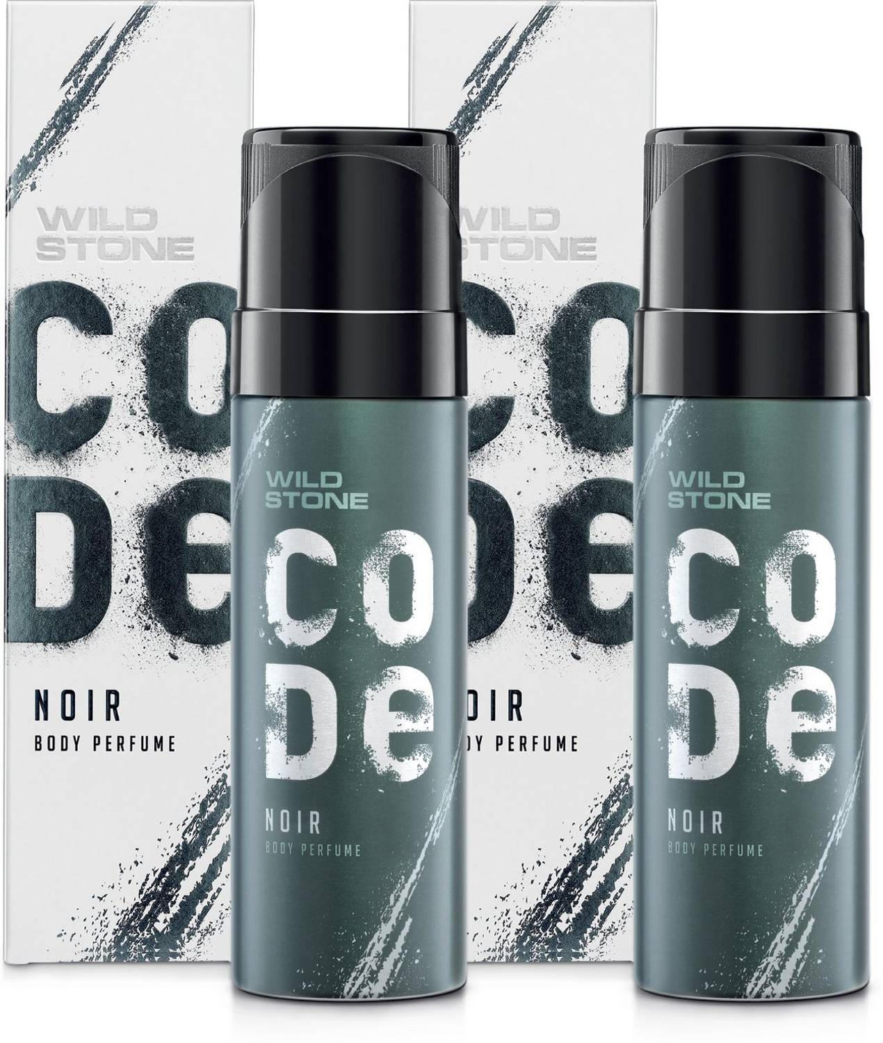 Wild Stone CODE Noir No Gas Body Perfume For Men (150 ml Each) Lo