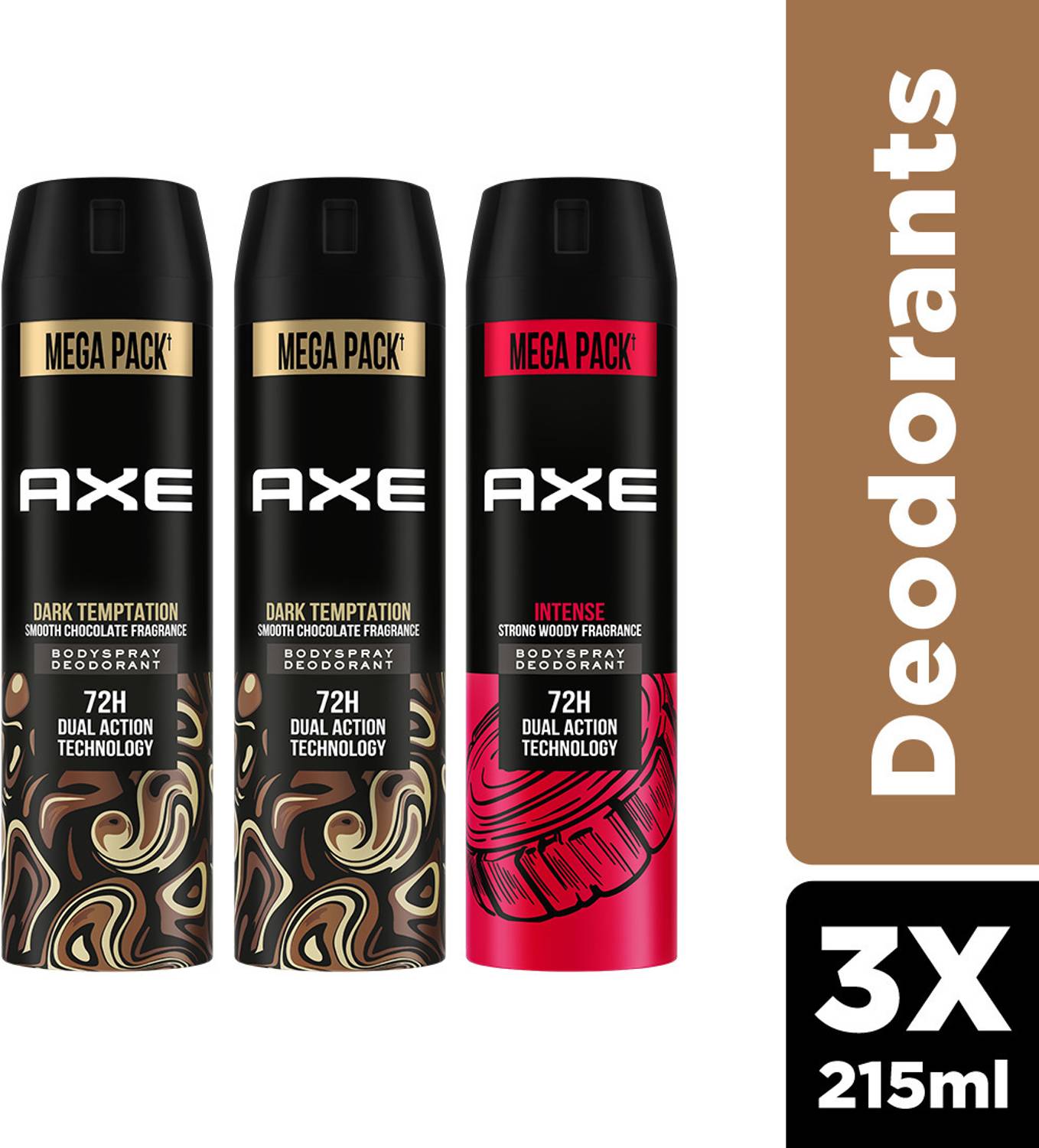AXE Dark Temptation and Intense Deodorant Spray - For Men (645 ... more