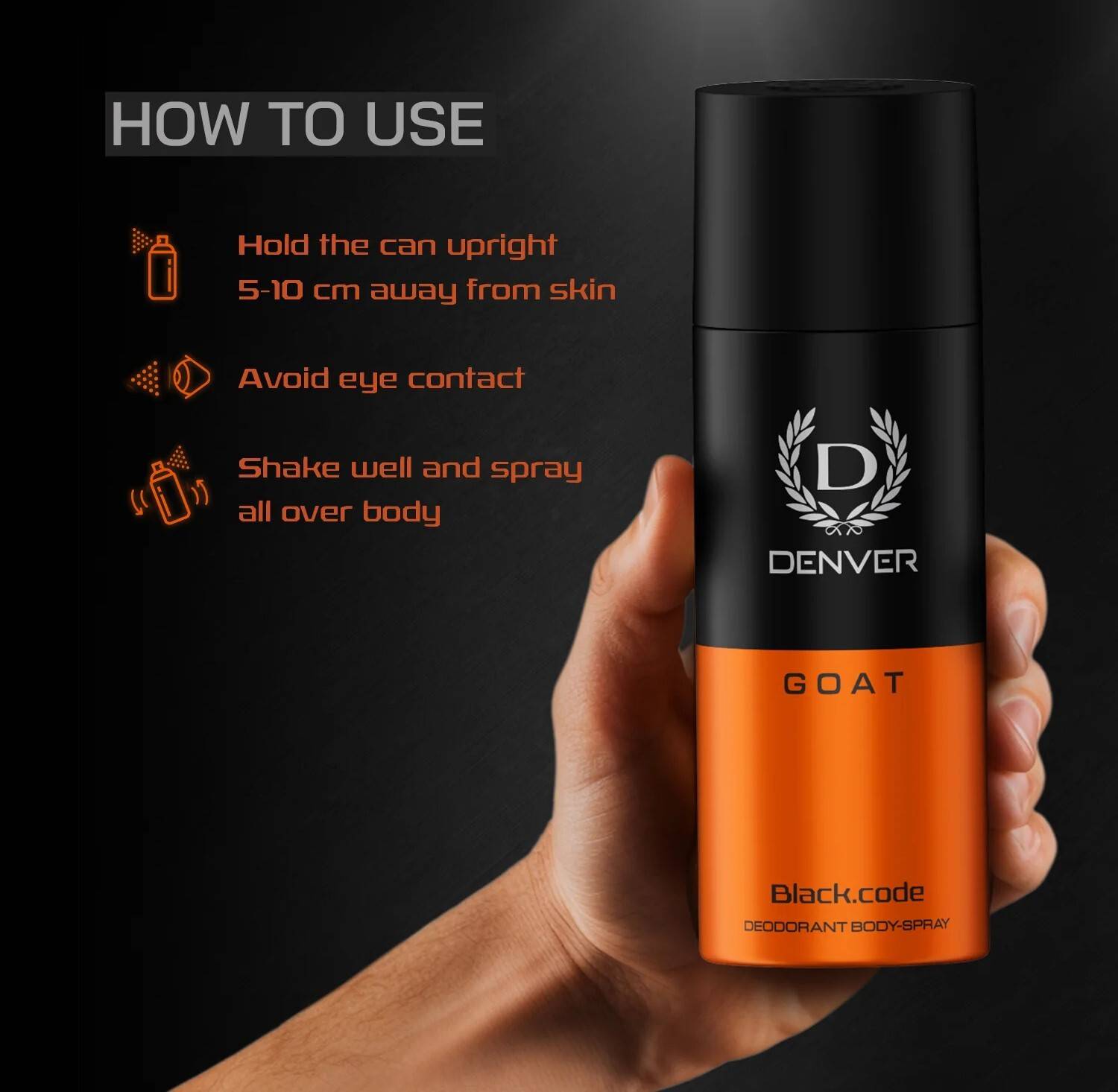 DENVER Black Code Goat Deodorant Spray - Image 4