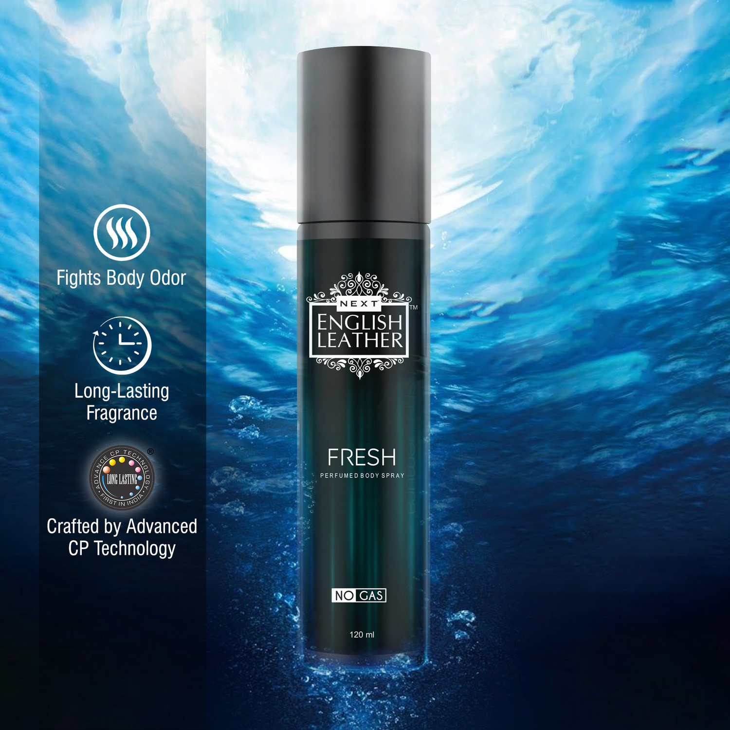 Image of NEXT English Leather Fresh No Gas Deo All Day Long- 3 Luxurious 120ml Packs Perfume Body Spray - For Men & Women