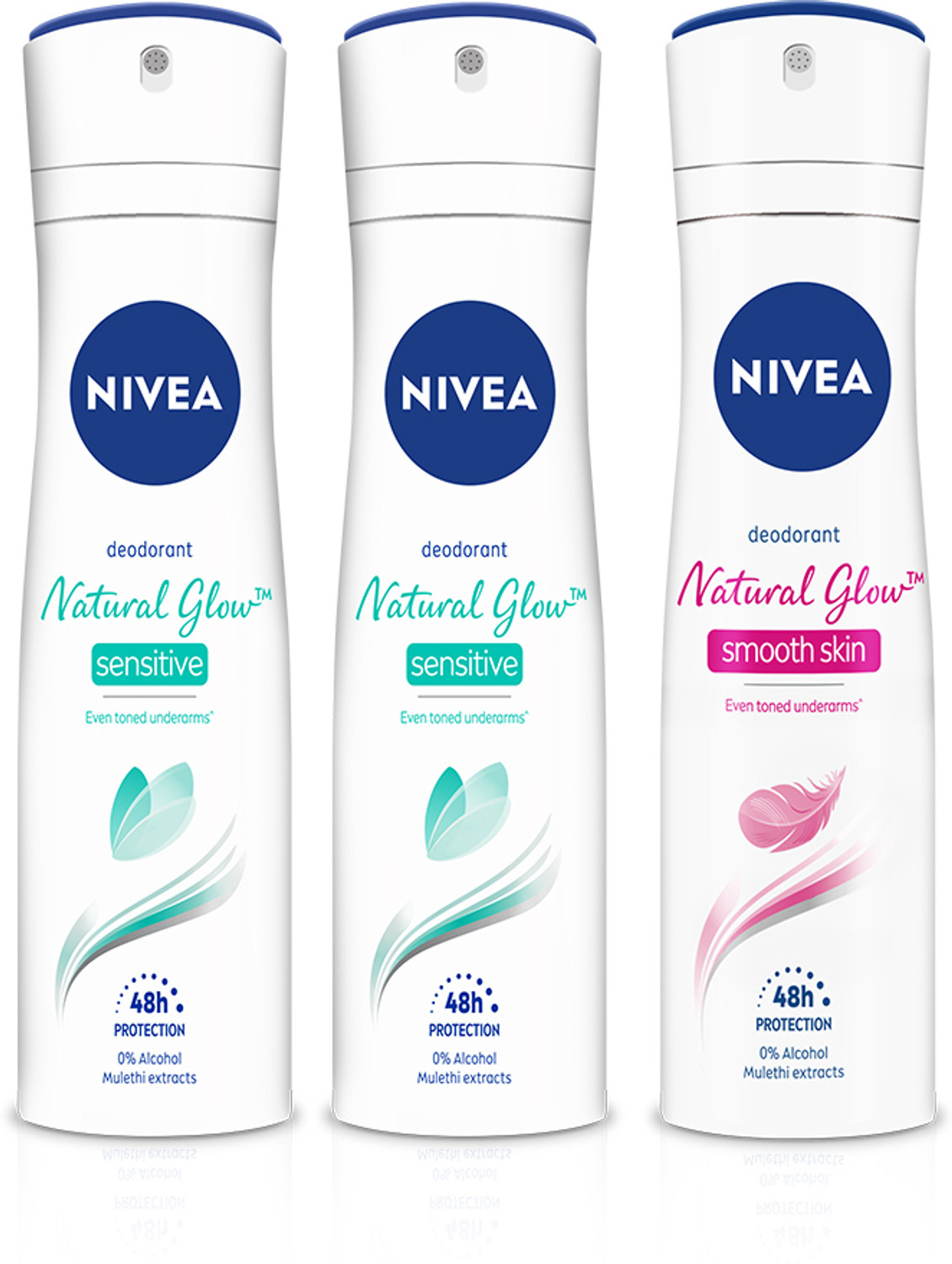 Image of NIVEA Natural Glow Sensitive Deodorant & Natural Glow Smooth Deodorant Spray - For Women