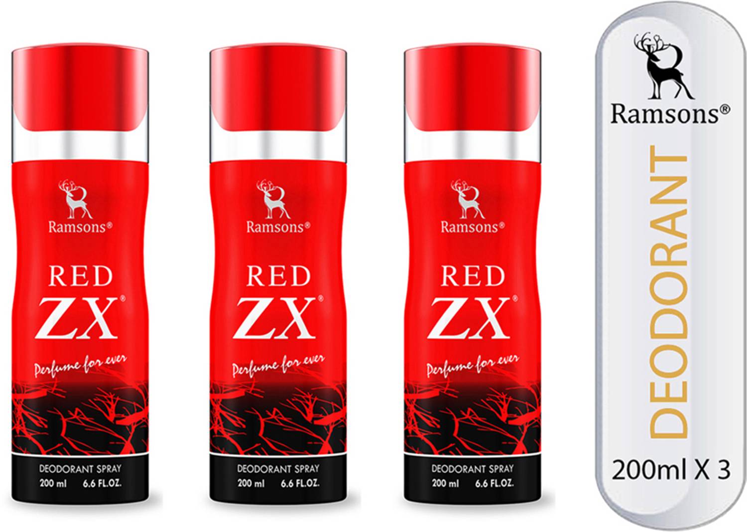 RAMSONS Red ZX Deodorant Spray - For Men & Women - Price in India