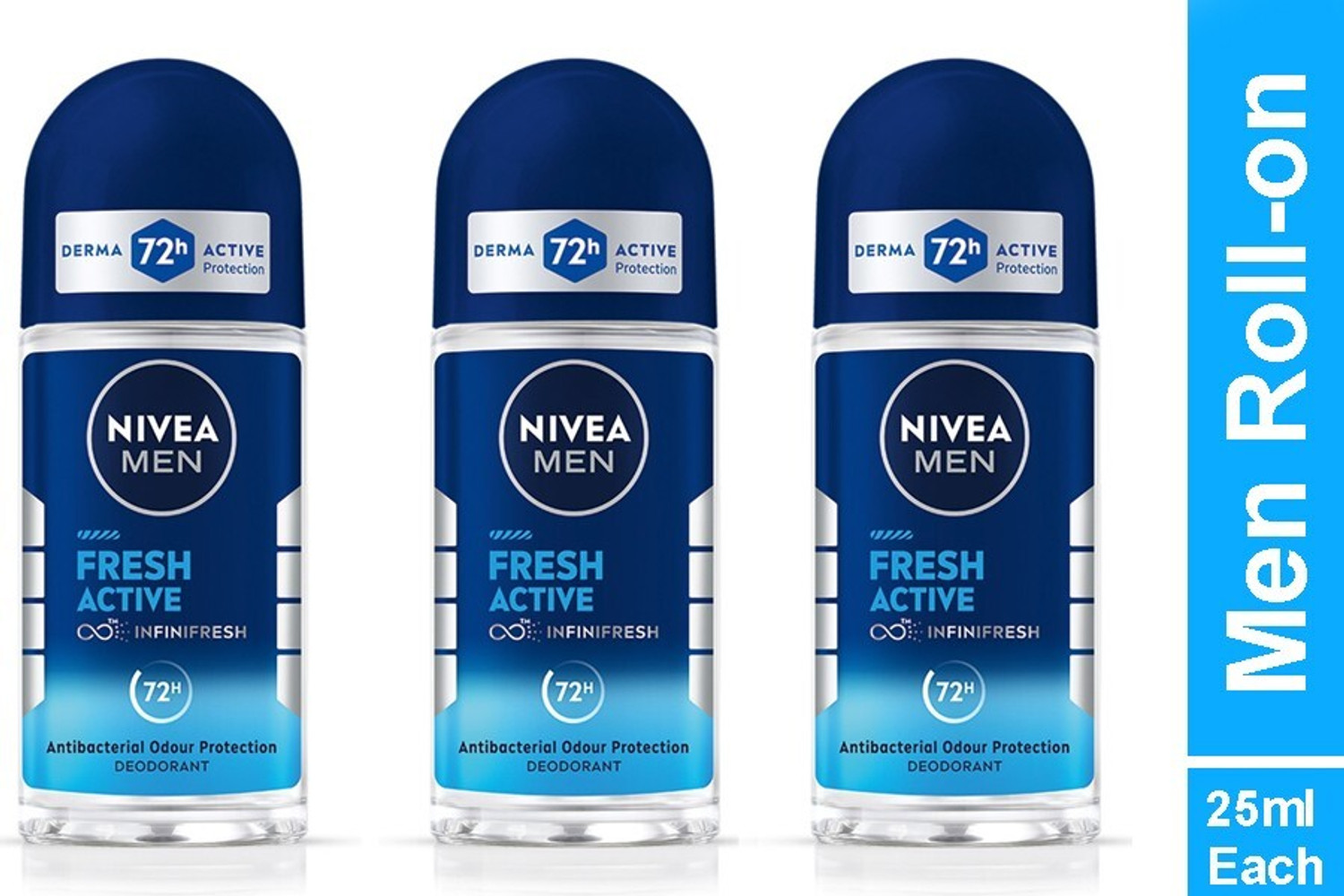 Image of NIVEA Fresh Active 72H Active Protection Roll on Deodorant Roll-on - For Men