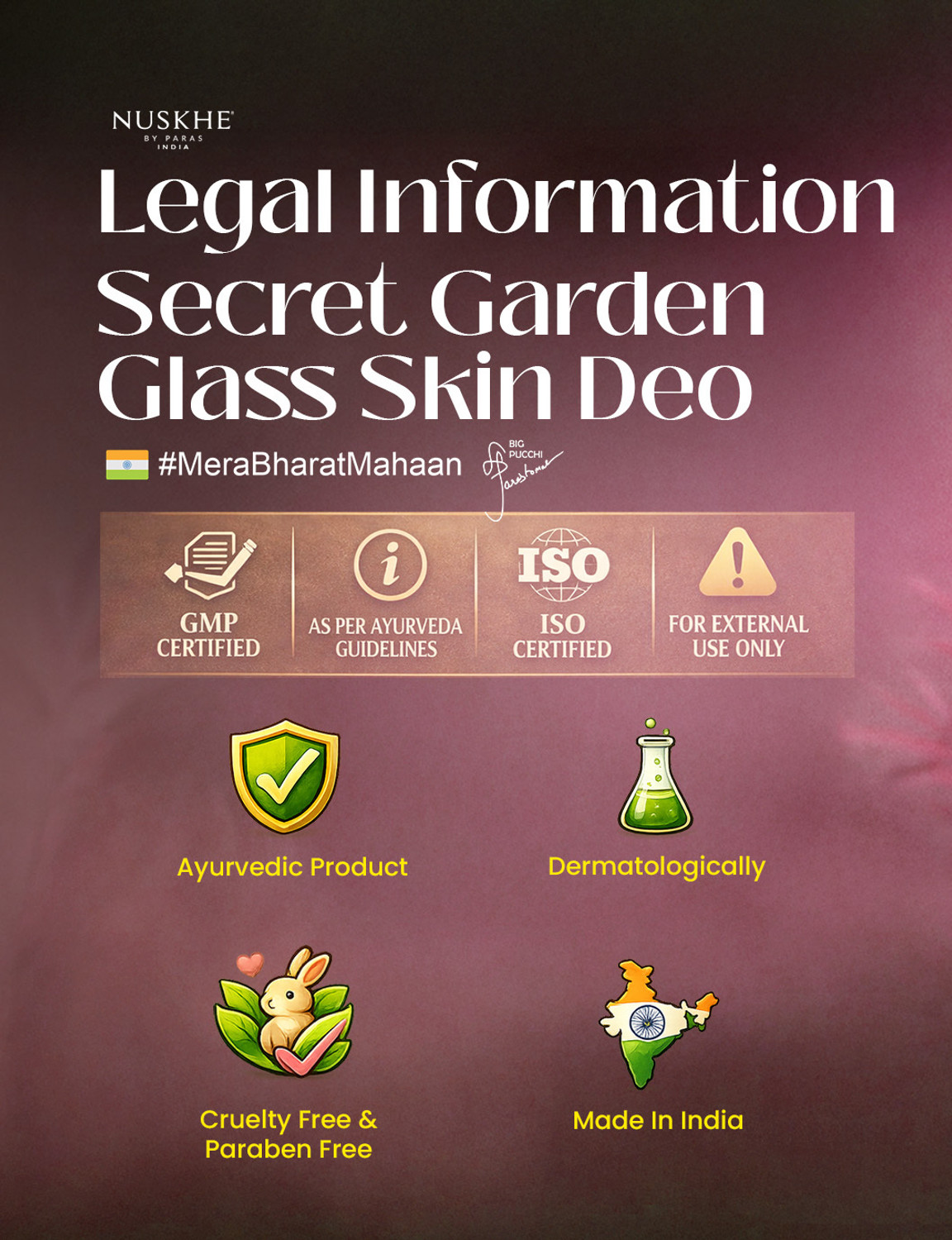 Image of Nuskhe By Paras Secret Garden Glass Skin Pit Glow Deodorant Roll-on - For Men & Women