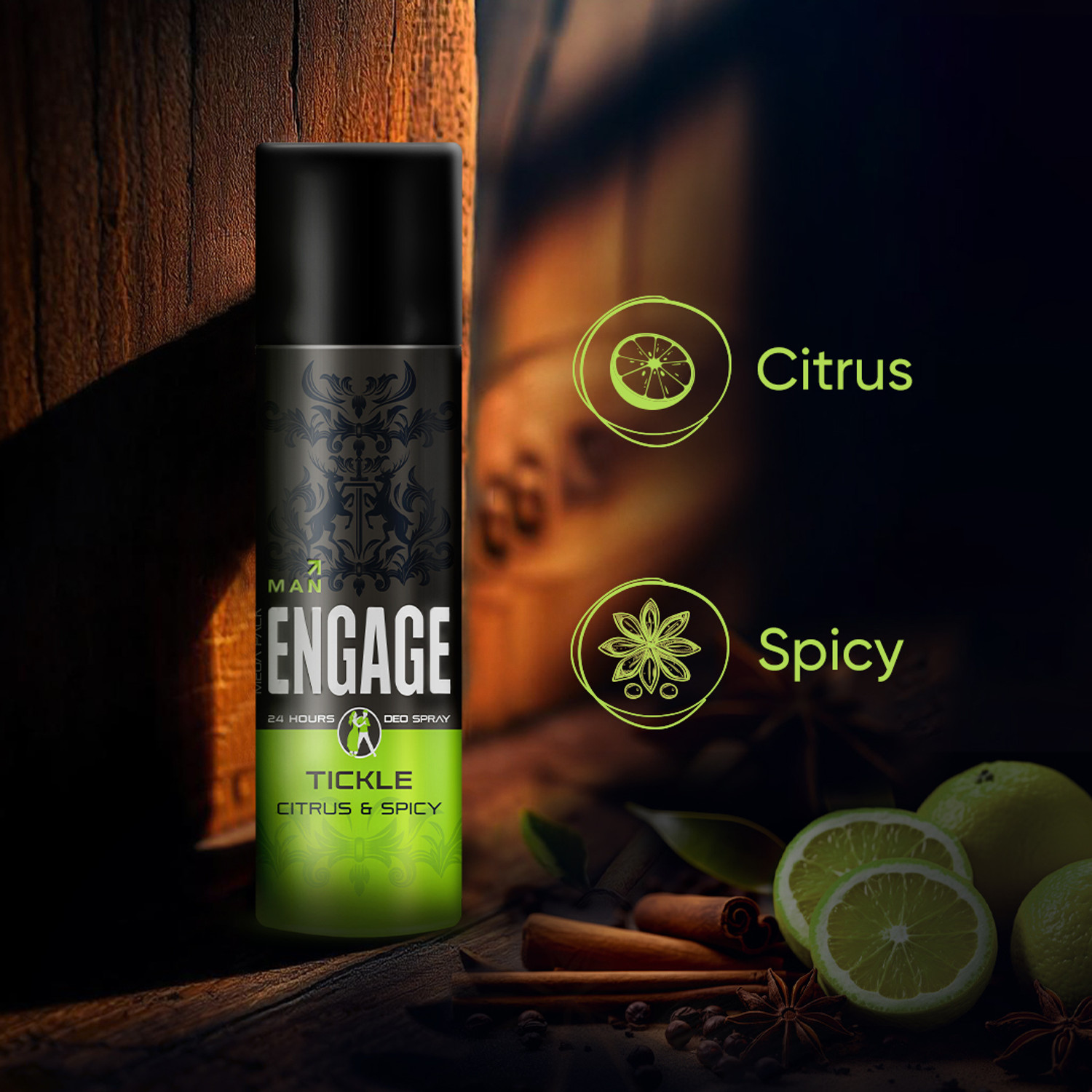 Image of Engage Deo Combo, 2 Nudge (220ml) & 2 Tickle (220ml), Deodorant Spray (Pack of 4) Deodorant Spray - For Men (880 ml, Pack of 4)