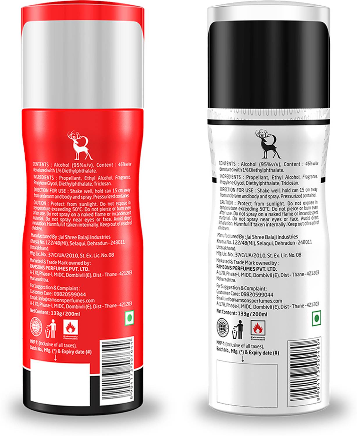 ROUMAN！ RAMSONS Secret Code and Red ZX Deodorant Combo Deodorant Spray