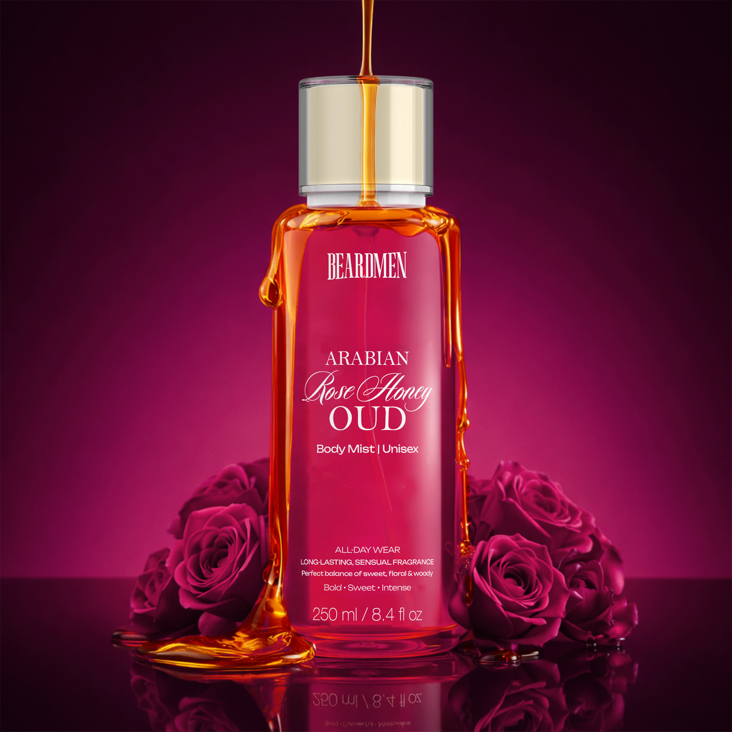 Image of BEARDMEN Arabian Rose Honey Oud BodyMist | Long-Lasting Sweet & Woody Fragrance Body Mist - For Men & Women