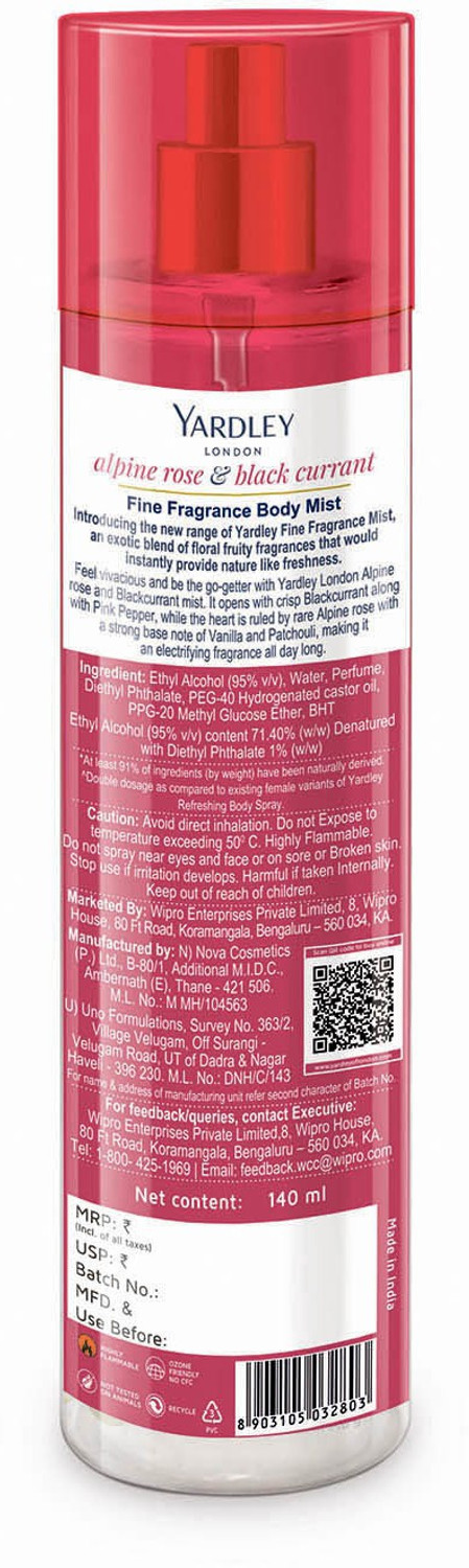 Image of Yardley London Alpine Rose & Black Currant Fine Fragrance with 2X Perfume Body Mist - For Women