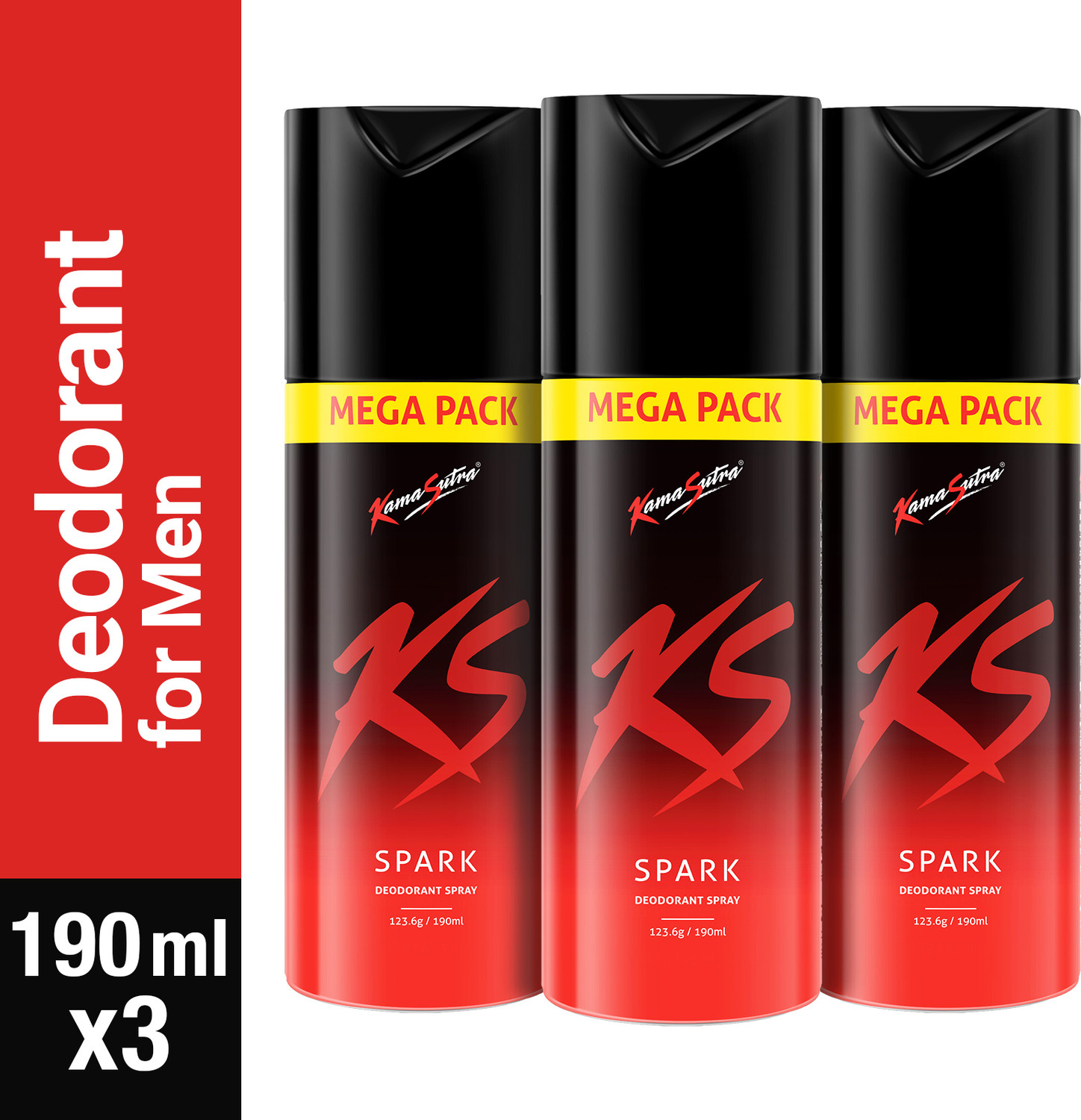Kamasutra KS Spark Super Save Pack Deodorant Spray  -  For Men