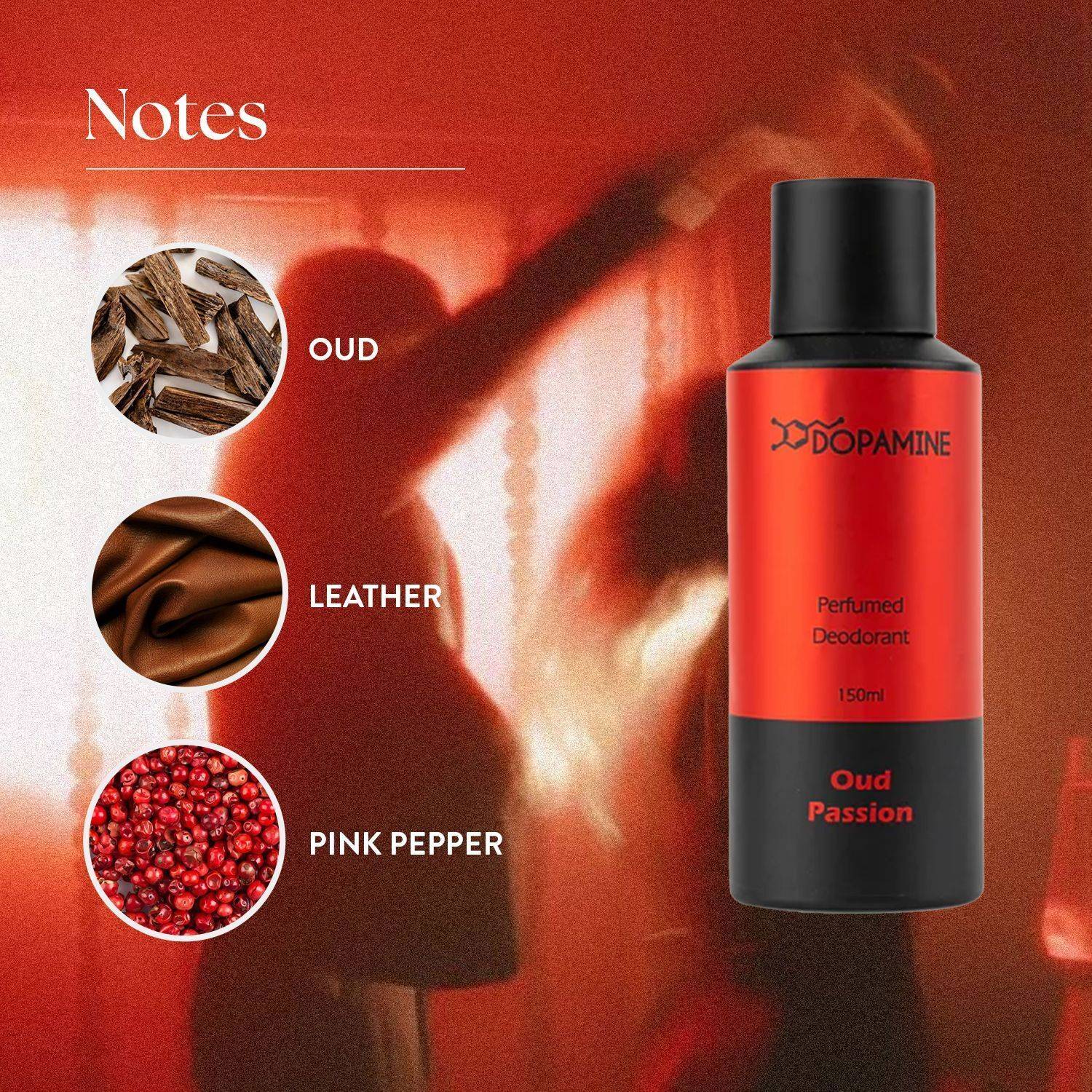 DOPAMINE OUD Cardinal + Passion 150ml x 2 Unisex Perfumed Deo - Image 4