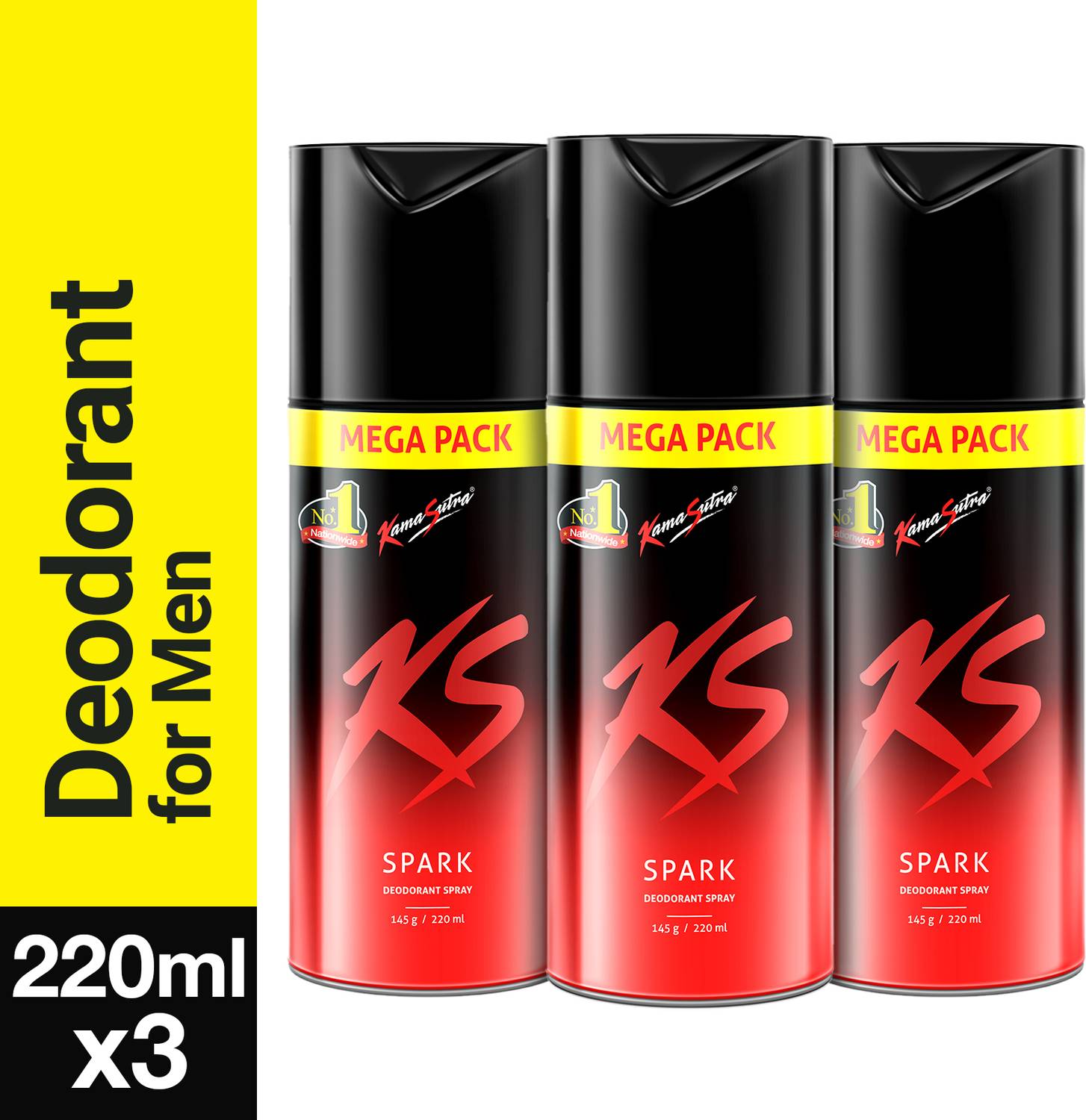 Kamasutra Spark Super Save Pack Body Spray - For Men (660 ml, P