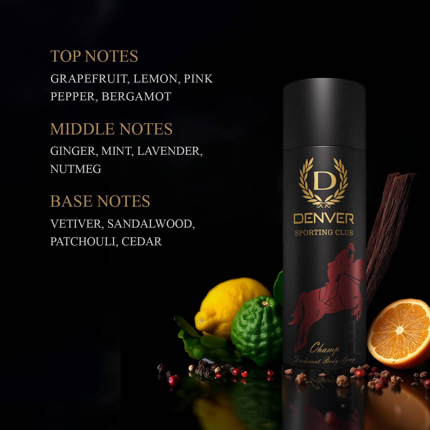 DENVER Sporting Club 4-Pack Body Spray - For Men - Image 4