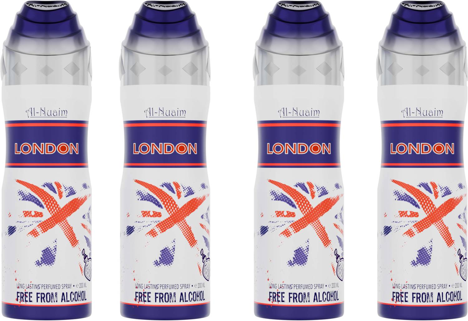 Al-Nuaim White London Alcohol Free Deodorant 200ml Each Body Spray - For Men & Women